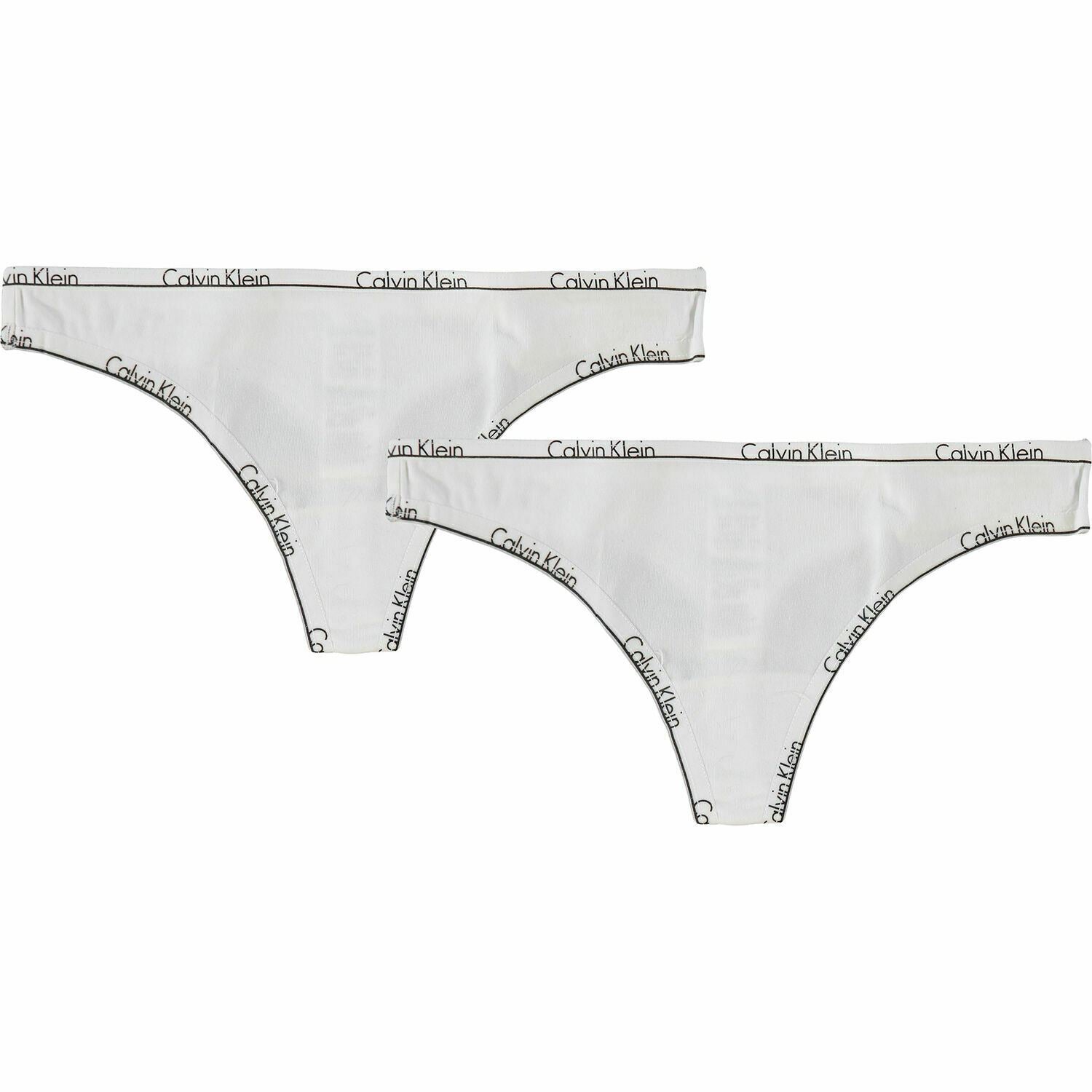CALVIN KLEIN ID Women's Two Pack White Thongs size XS Extra Small