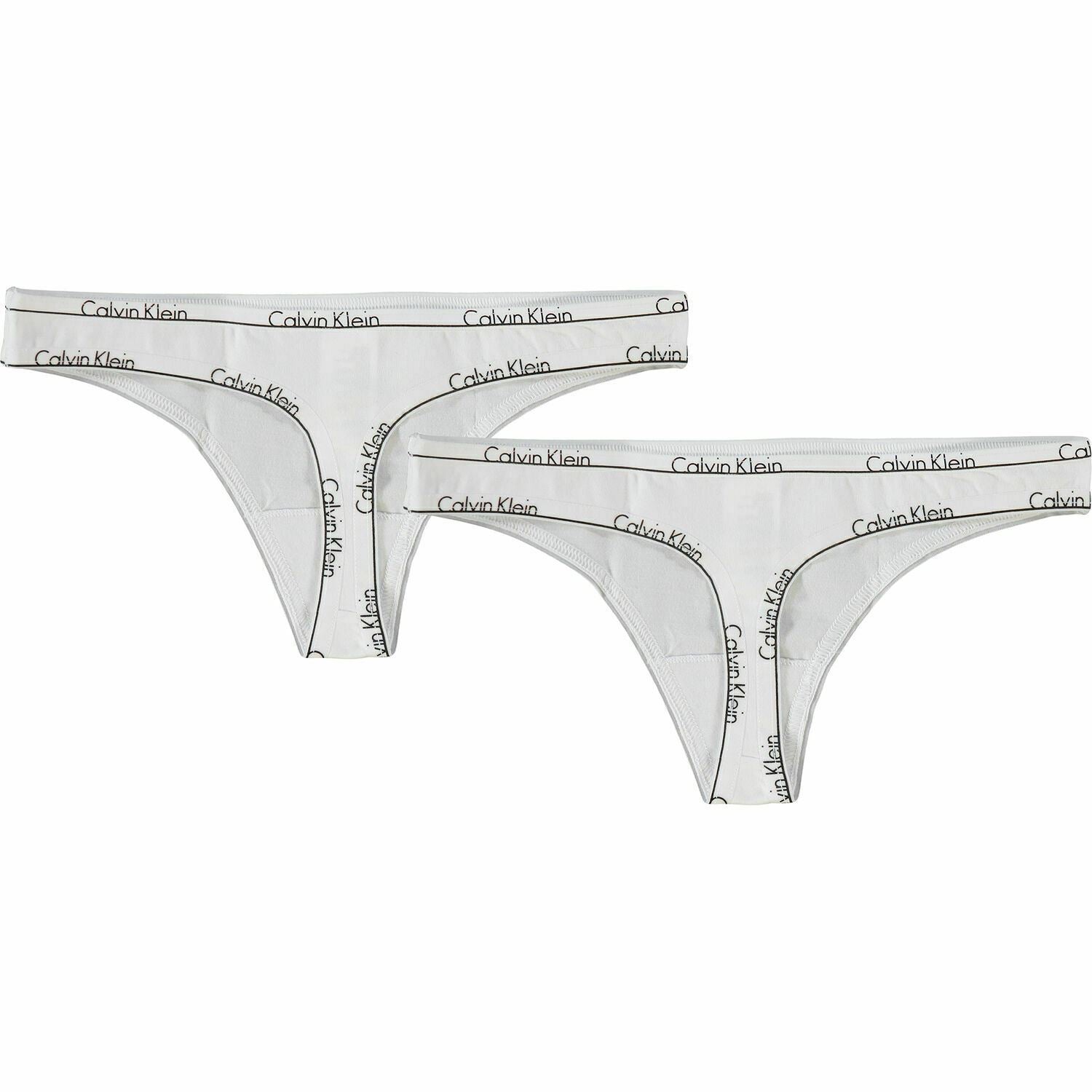 CALVIN KLEIN ID Women's Two Pack White Thongs size XS Extra Small