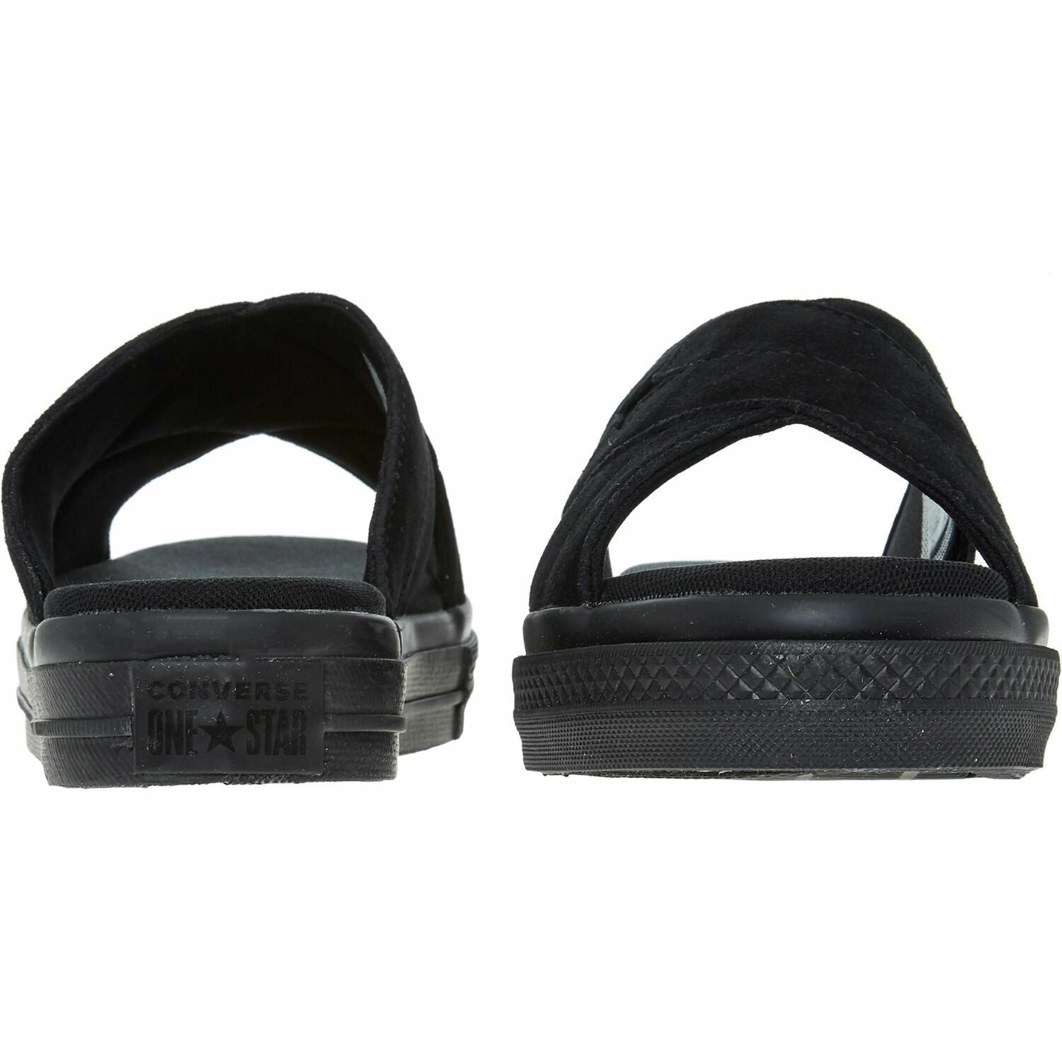 CONVERSE Women's Black Suede Leather Strap Sliders Sandals, size UK 3.5
