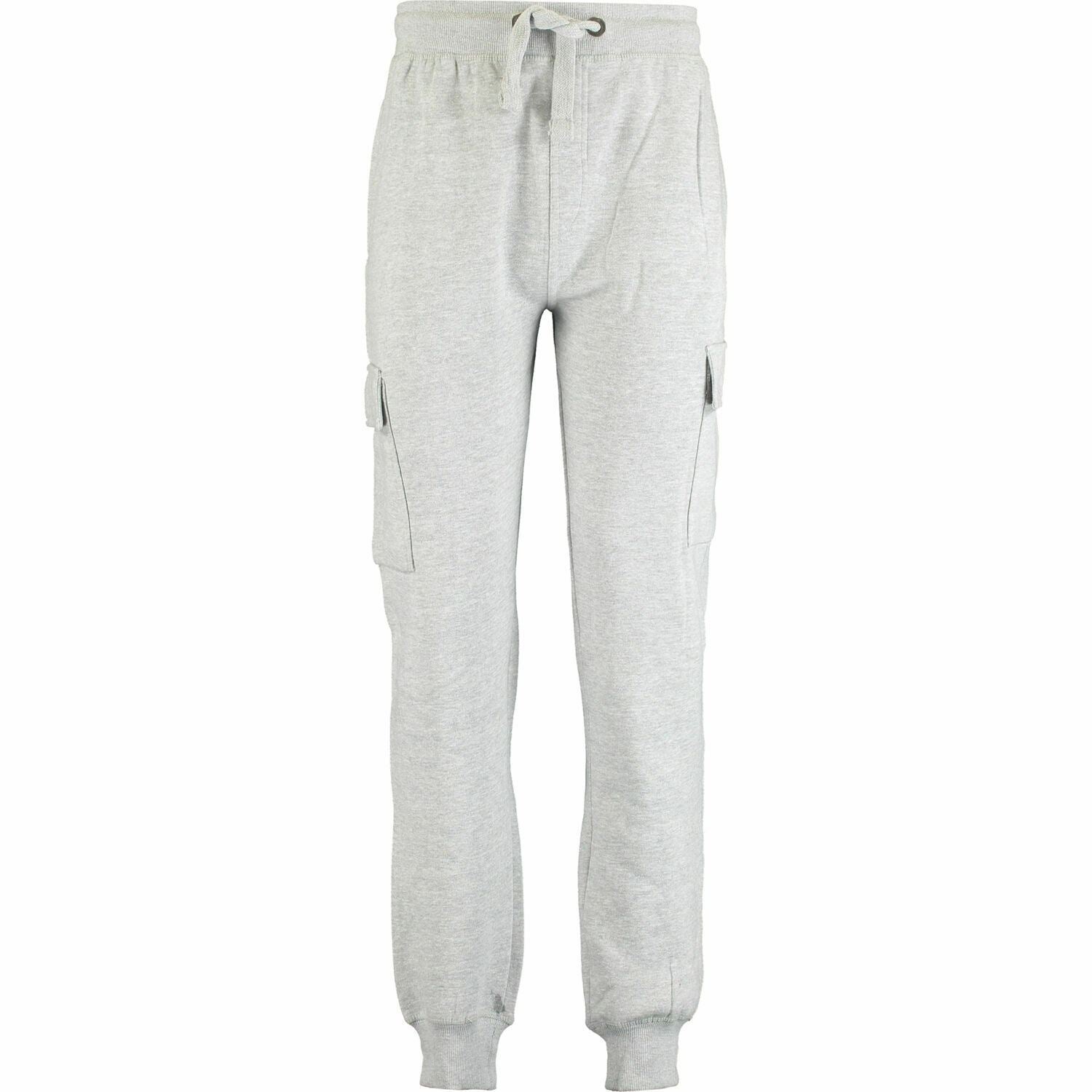 BENCH Men's Fargo Grey Marl Joggers, Thigh Pockets, Fleece Backed Jersey, size L