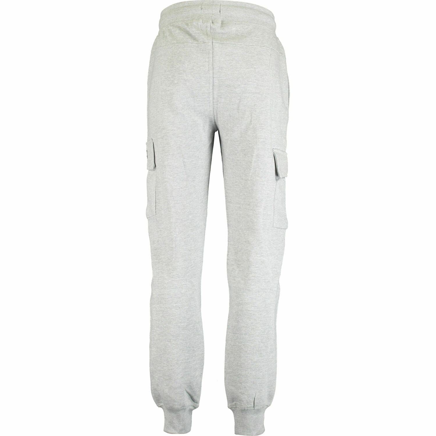BENCH Men's Fargo Grey Marl Joggers, Thigh Pockets, Fleece Backed Jersey, size L
