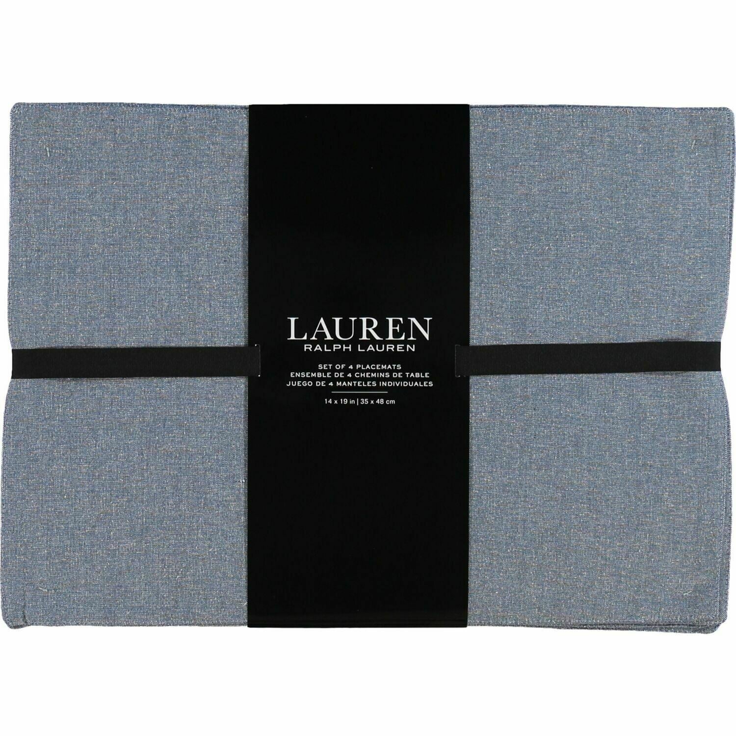 LAUREN RALPH LAUREN 4-pack Blue Chambray Textile Placemats, 35x48cm