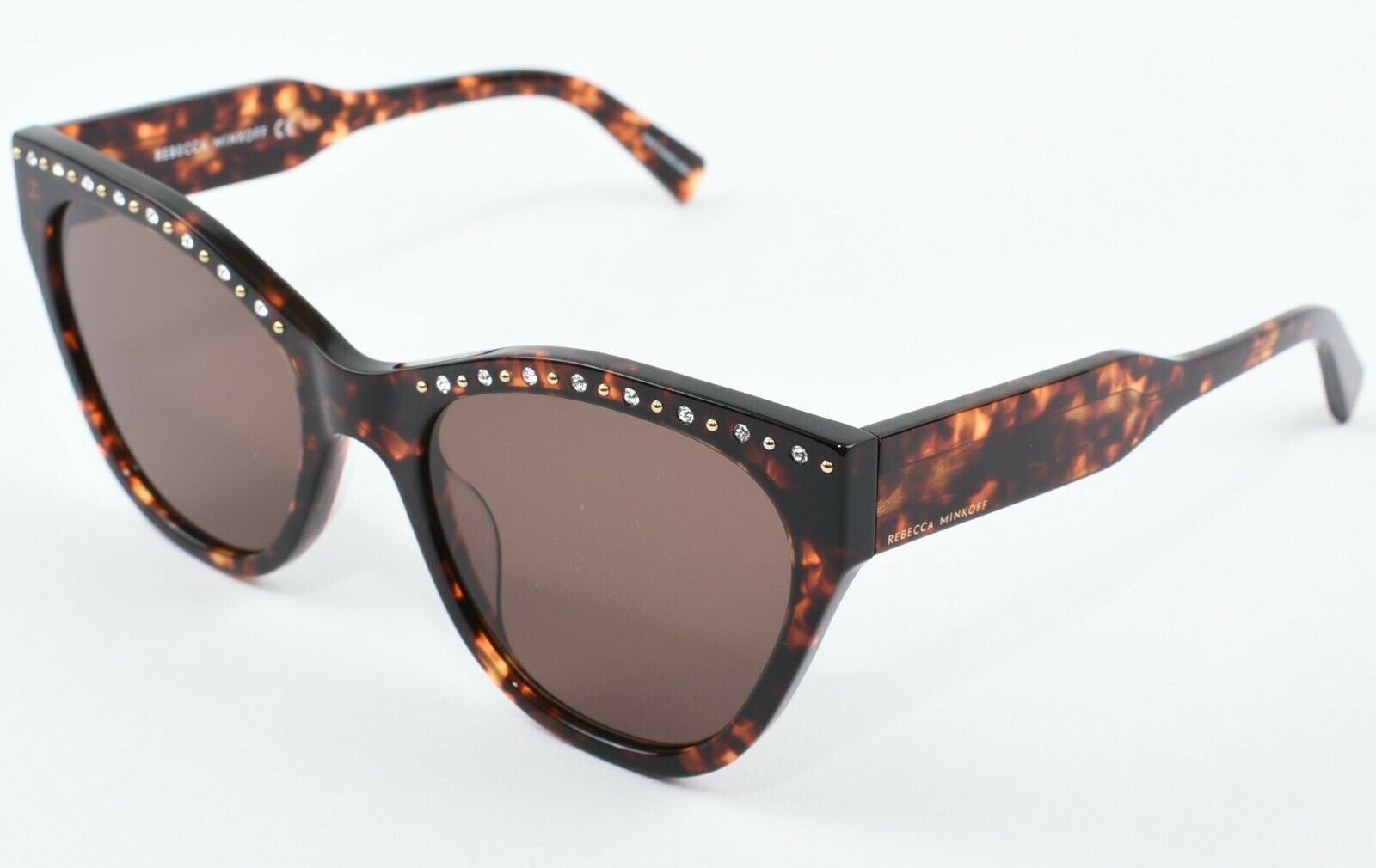 REBECCA MINKOFF Women's MARTINA Cat Eye Sunglasses, Dark Havana/Brown, with Case