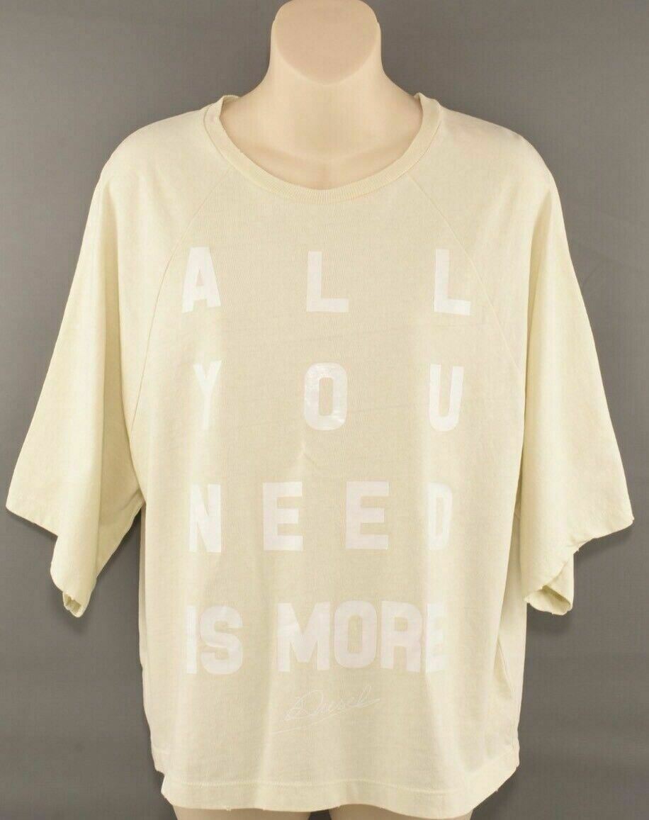 DIESEL Women's Girls' ALL YOU NEED IS MORE Boxy Top, Beige, size S /size M