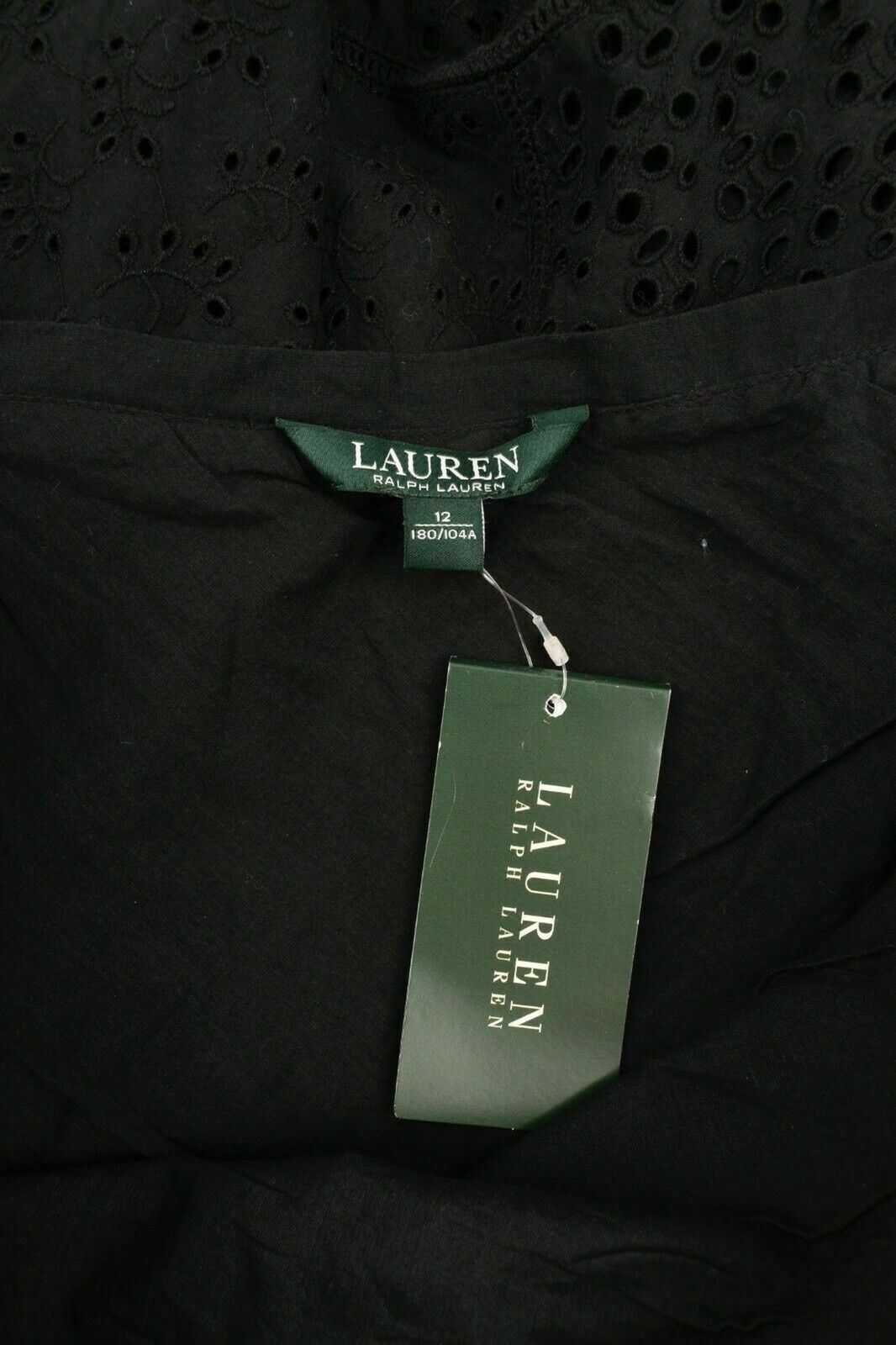 LAUREN RALPH LAUREN Women's Embroidered A-Line Skirt, Black, size XS /size XL