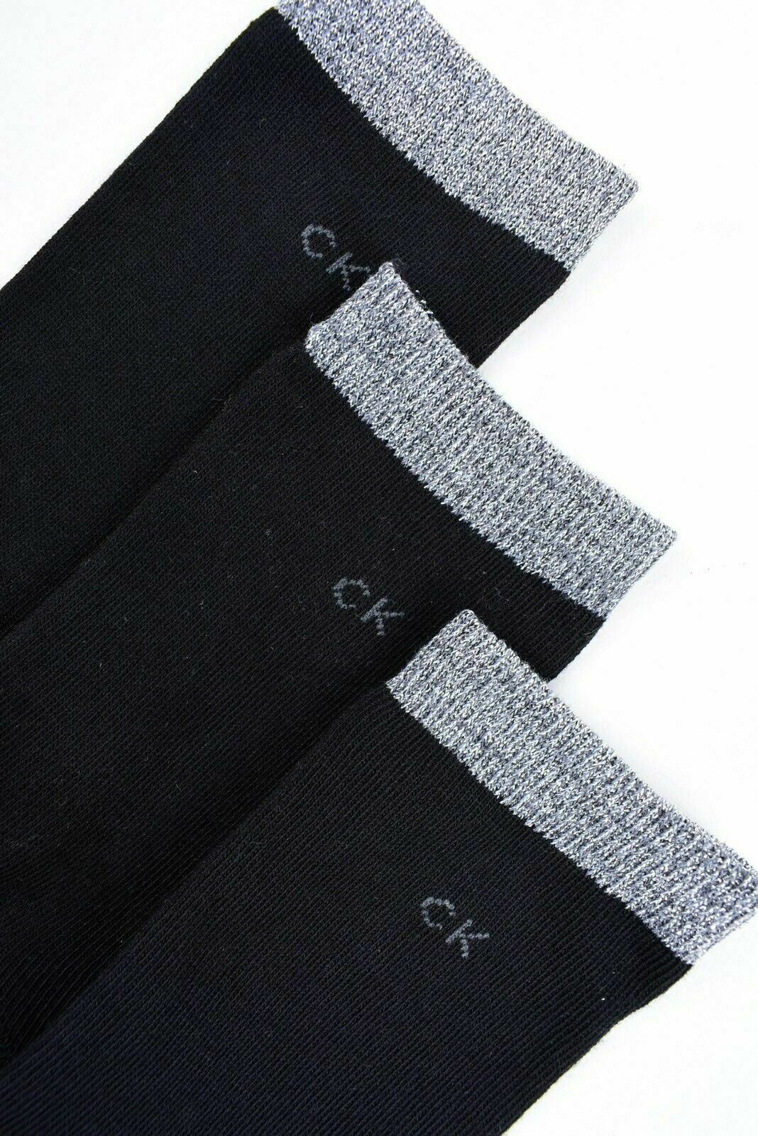 CALVIN KLEIN 3-pack Girls' Kids' Socks, Black/Metallic, UK kids shoe size 9-12