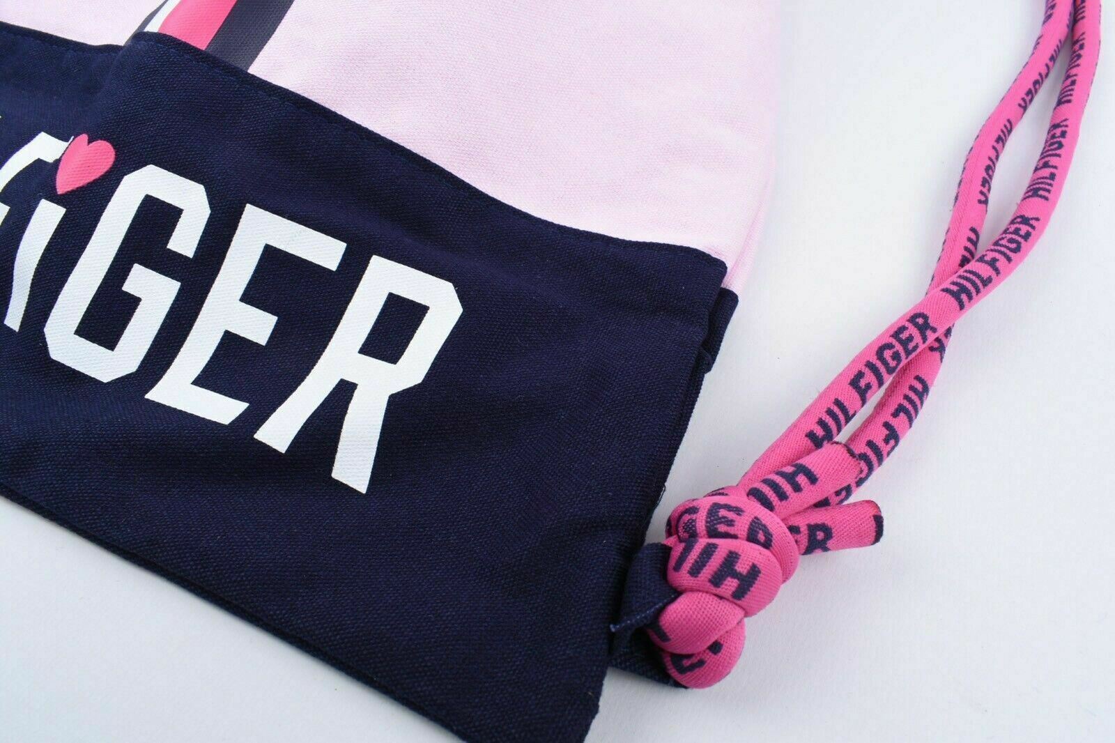 TOMMY HILFIGER Kids' Girls' Canvas Drawstring Bag, Backpack, Pink