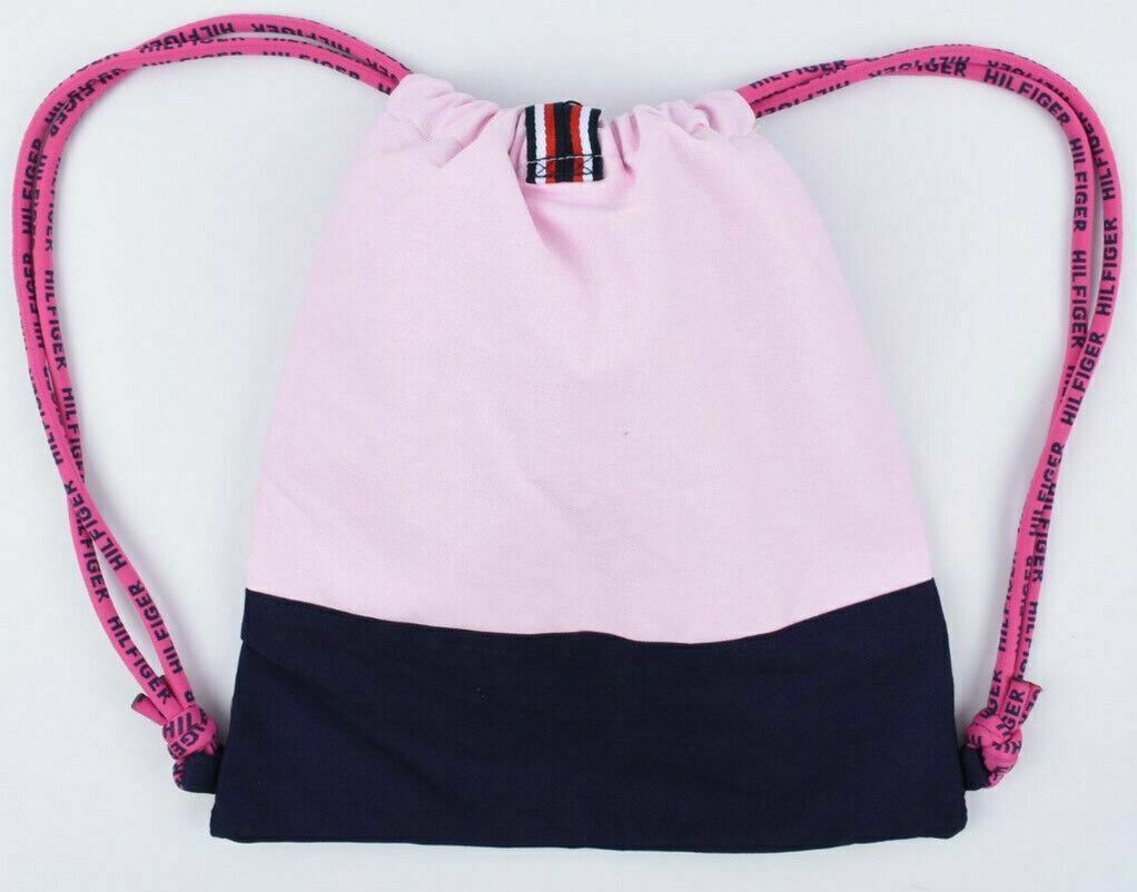 TOMMY HILFIGER Kids' Girls' Canvas Drawstring Bag, Backpack, Pink
