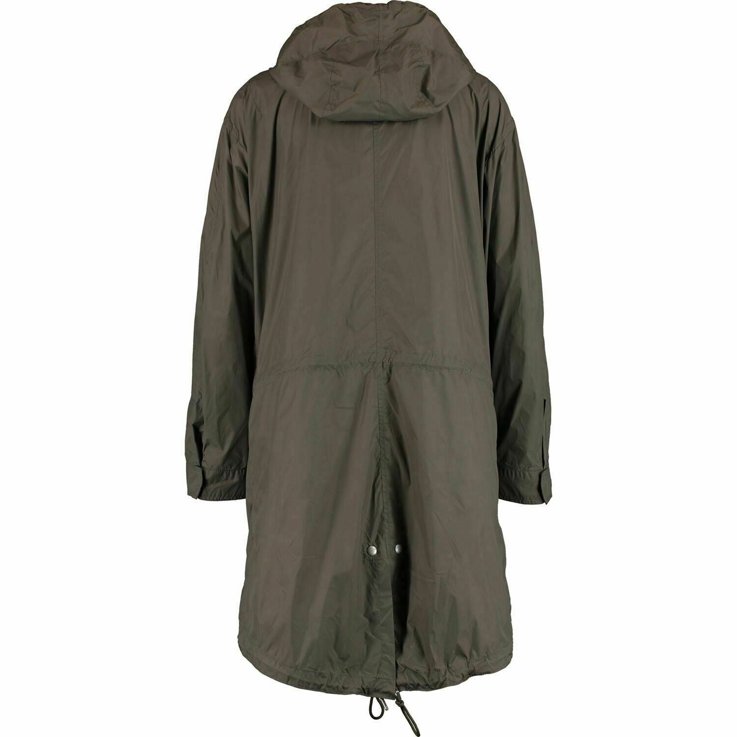 ALLSAINTS Womenâs AFIA NYLA Khaki Green Hooded Parka Jacket, size S