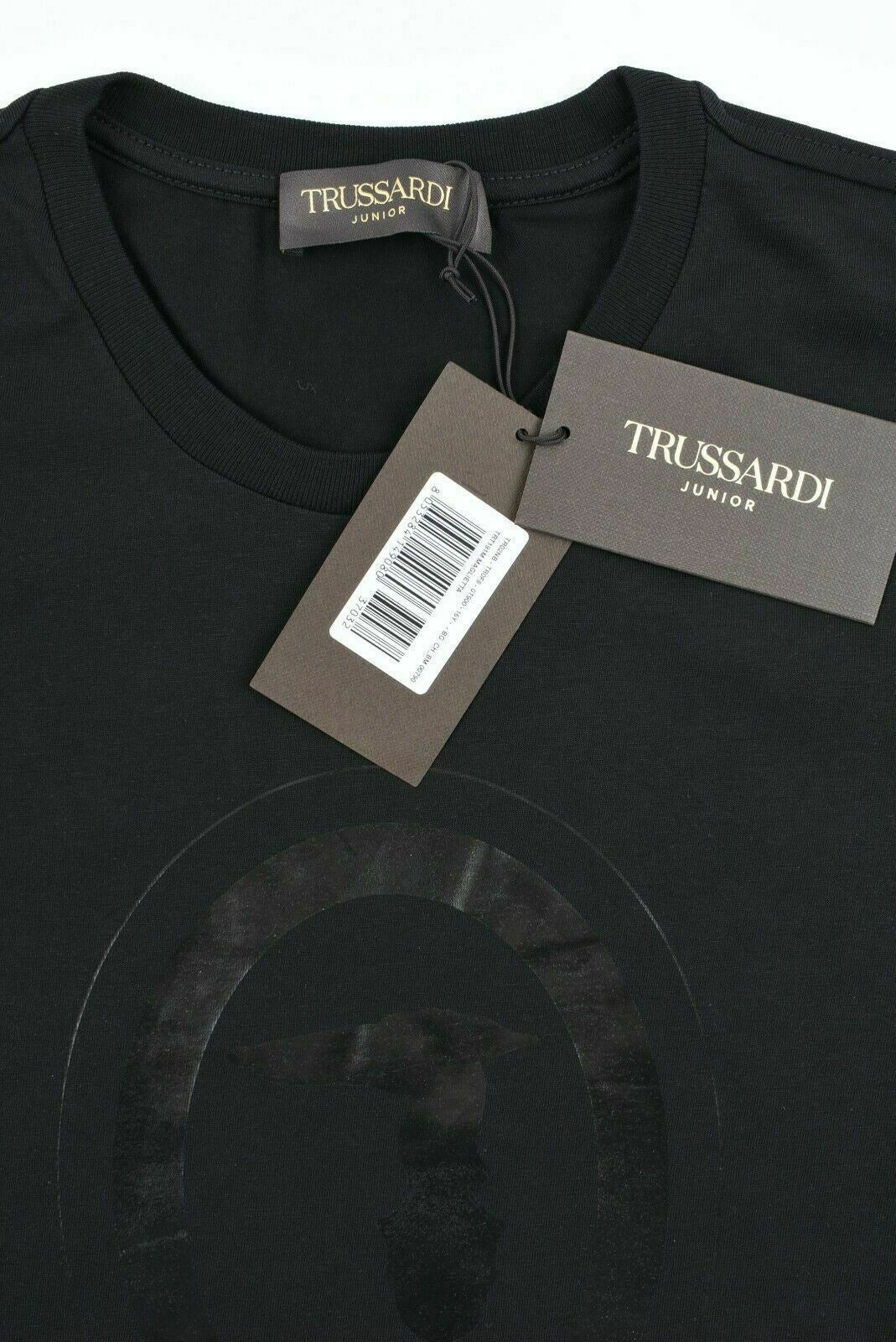 TRUSSARDI JUNIOR Boys' Kids' Black Long Sleeve T-Shirt Top, size 16 years