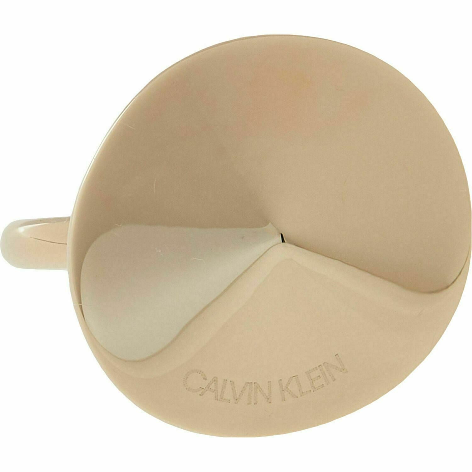 Calvin Klein Jewellery Women's Gold Tone Disk Ring size M, RRP £75