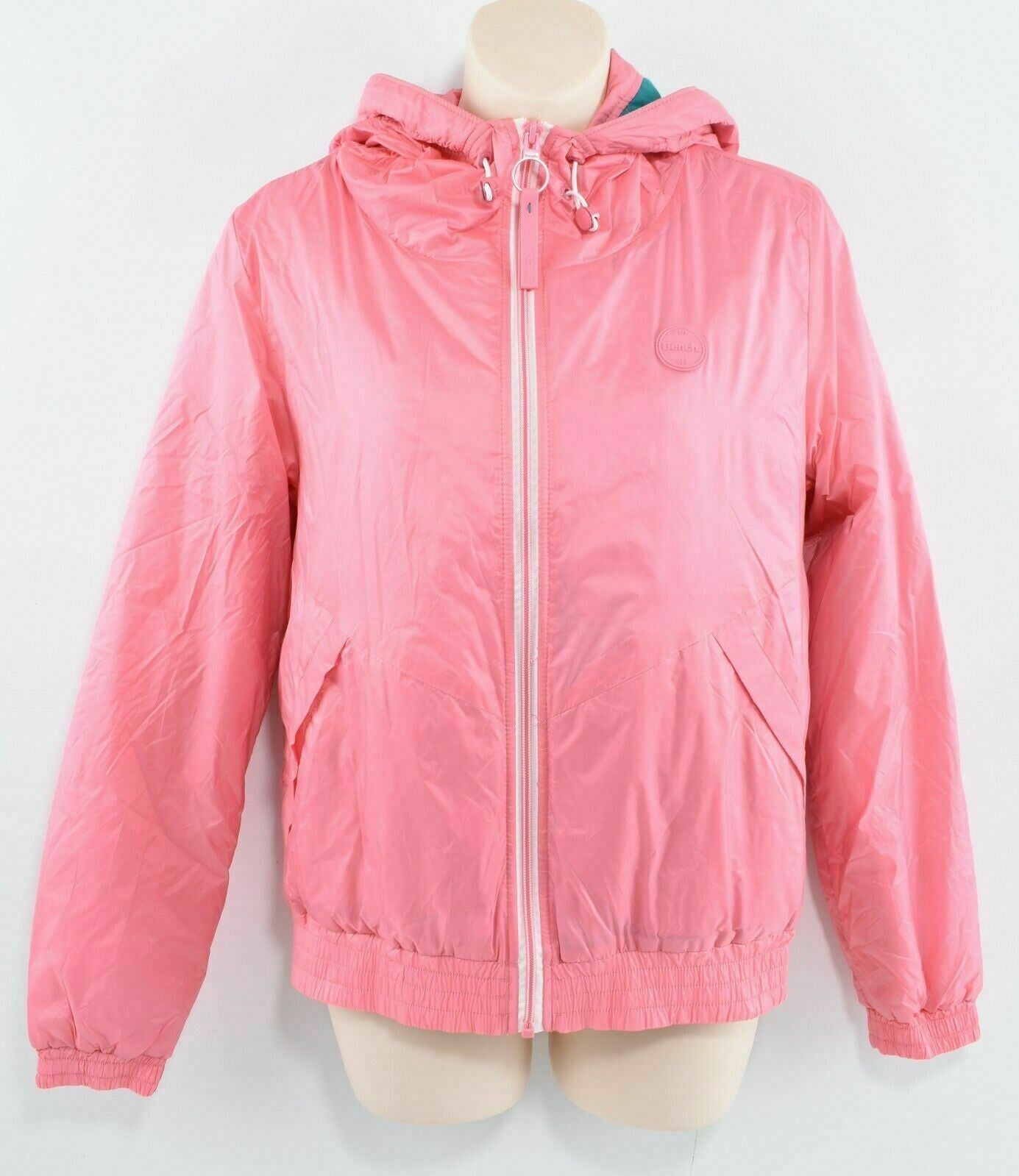 BENCH Women's Pink Hooded Windbreaker Jacket, size SMALL