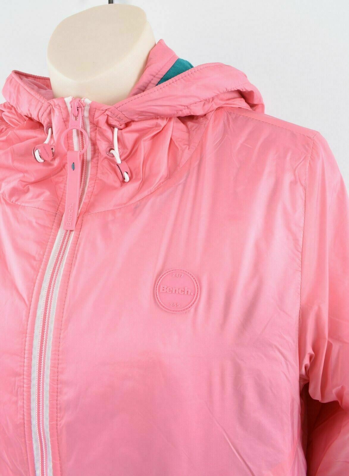 BENCH Women's Pink Hooded Windbreaker Jacket, size SMALL