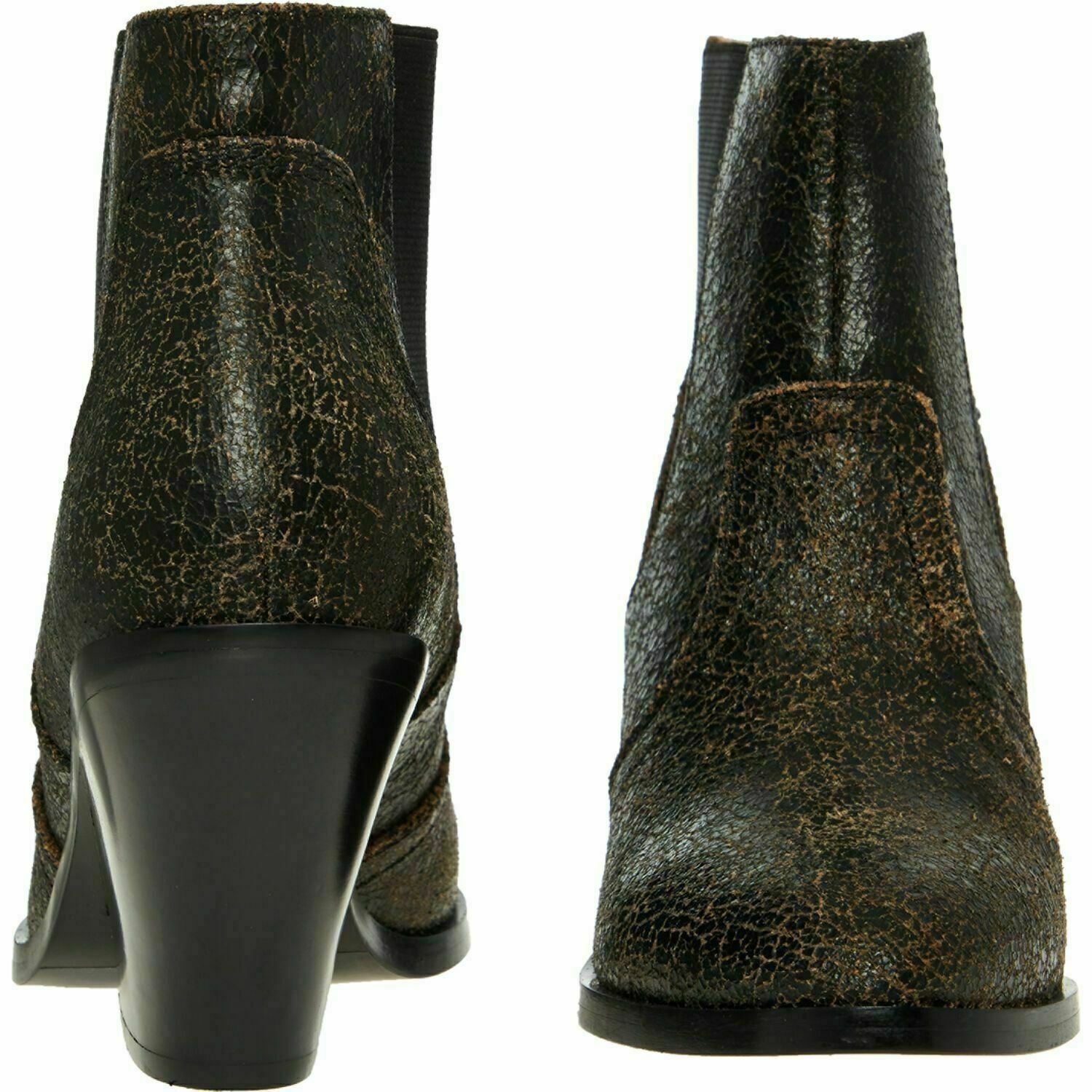 Diesel Women's Black D-Flamingo Crackle Heeled Chelsea Boots RRP£240 UK 6.5