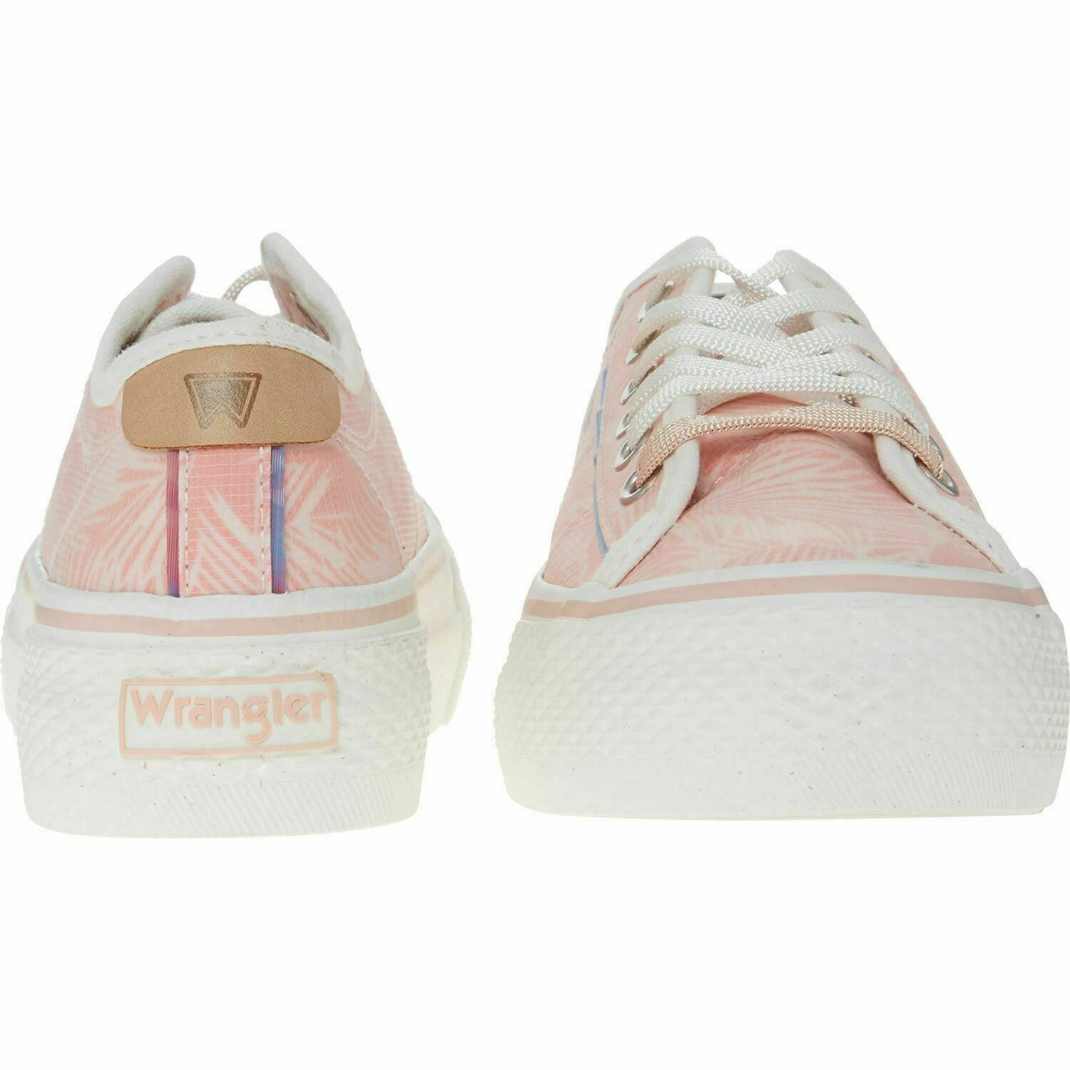 Women's Wrangler Pale Pink Tropical Print Trainers Model JUNO WL01640A UK 3