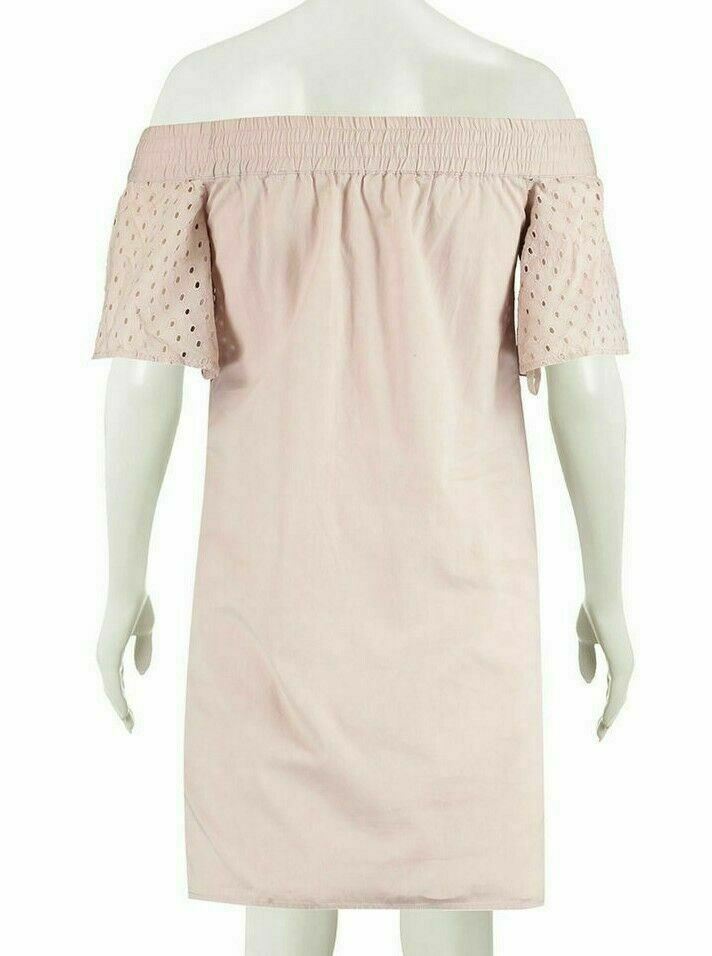ALLSAINTS Women's LIVIA Bardot Neckline Dress, Champagne Pink, size S / UK 10