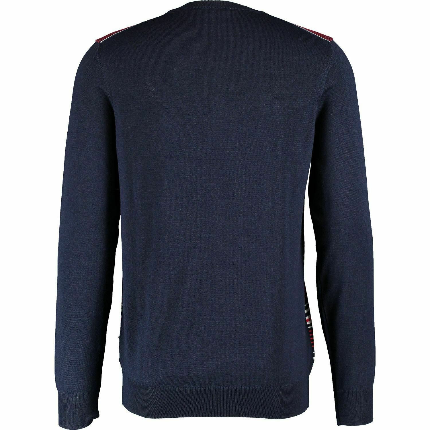 LYLE & SCOTT GOLF Men's GILLEAN VS V-neck Navy Striped Jumper, Small