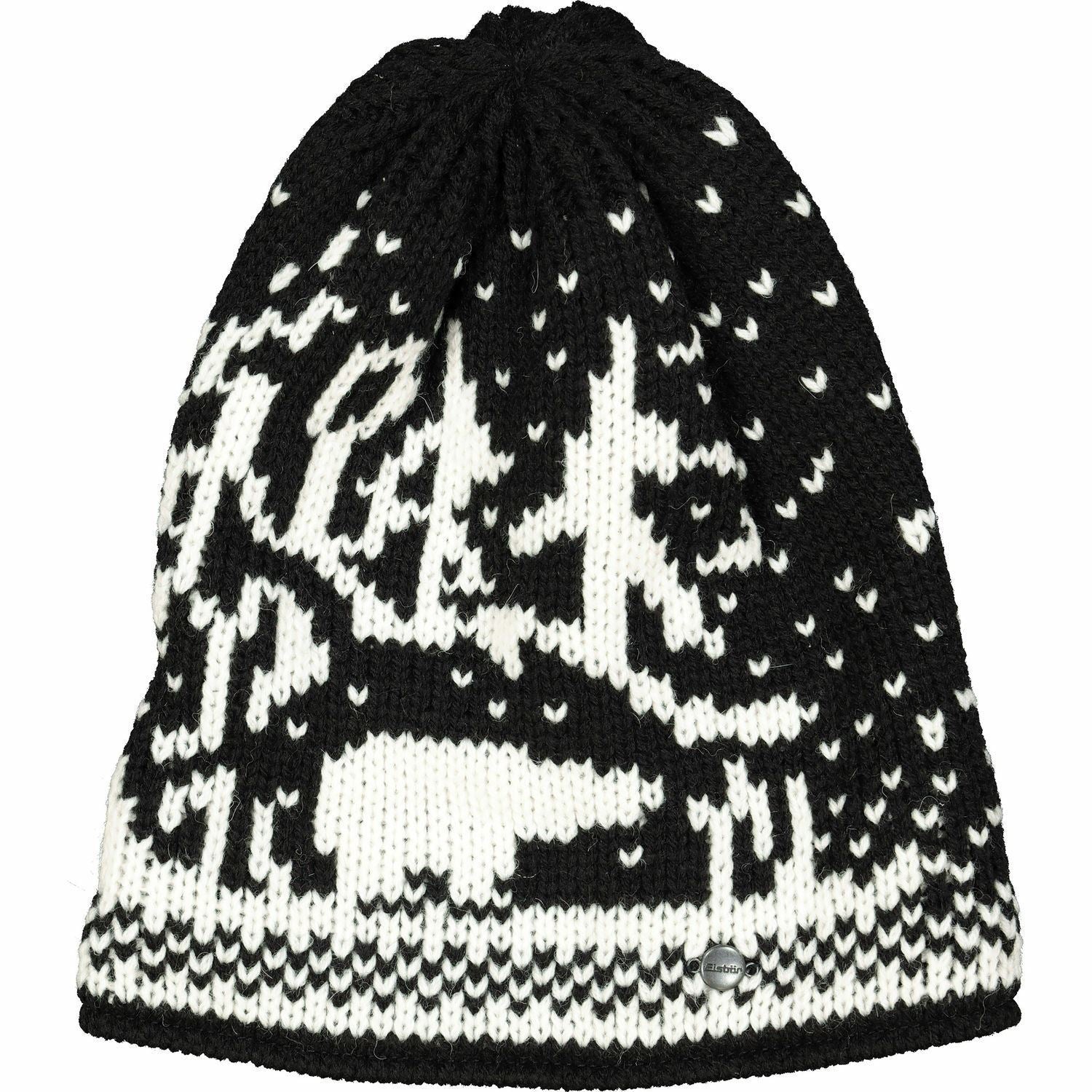 Women's EISBAR Black & White Polar Bear Hat, One Size Wool Blend