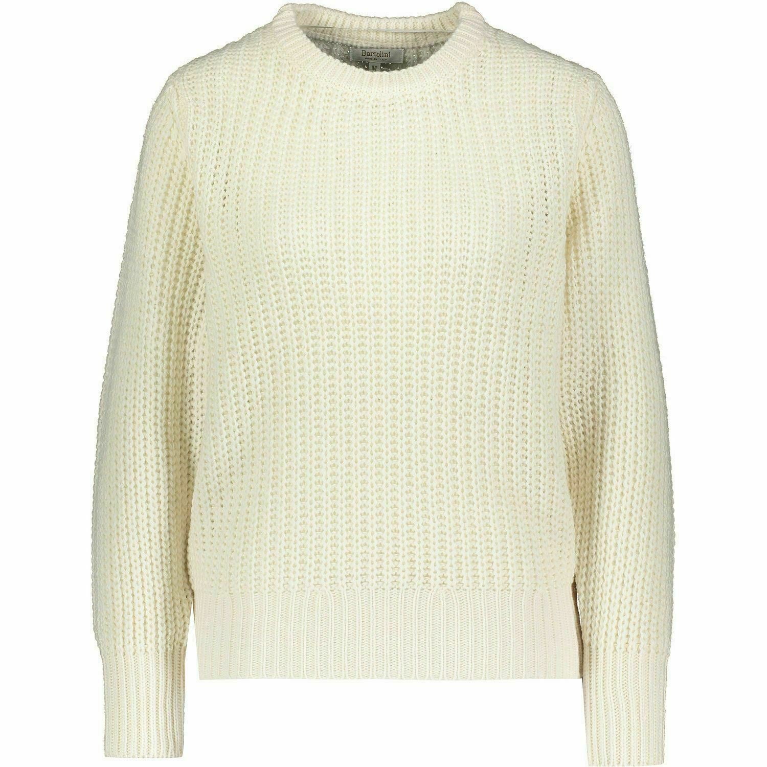 BARTOLINI Women's Chunky Knit Jumper, Cream, Made in Italy, size L