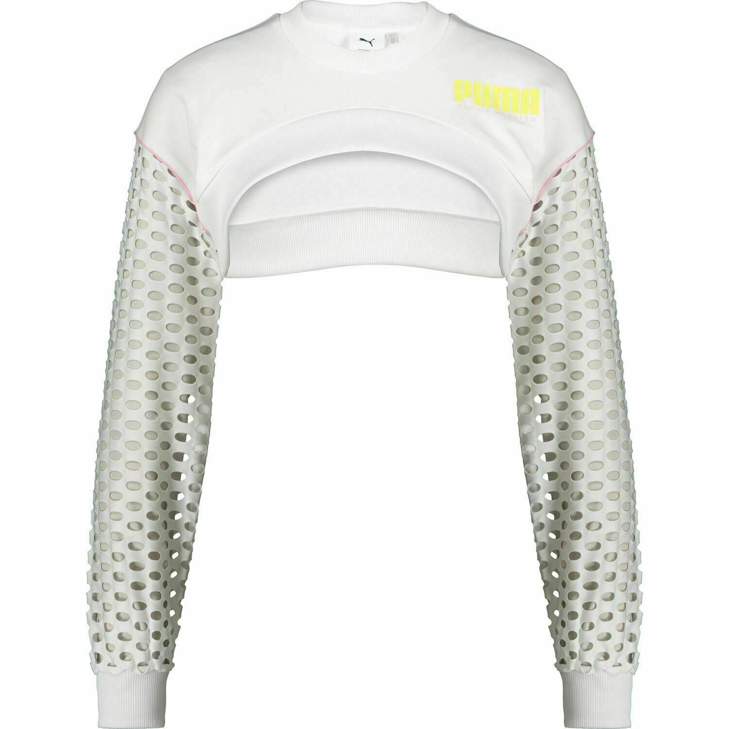 PUMA x SOPHIA WEBSTER Women's White Extreme Crop Sweatshirt Top, size XS