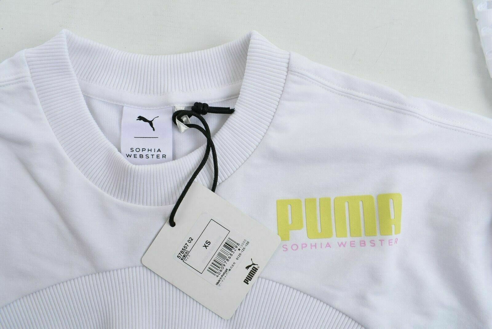PUMA x SOPHIA WEBSTER Women's White Extreme Crop Sweatshirt Top, size XS