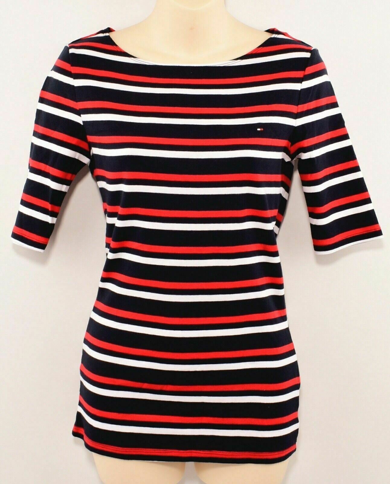 TOMMY HILFIGER Women's Boat Neck Striped Top, size XS /size S /size L