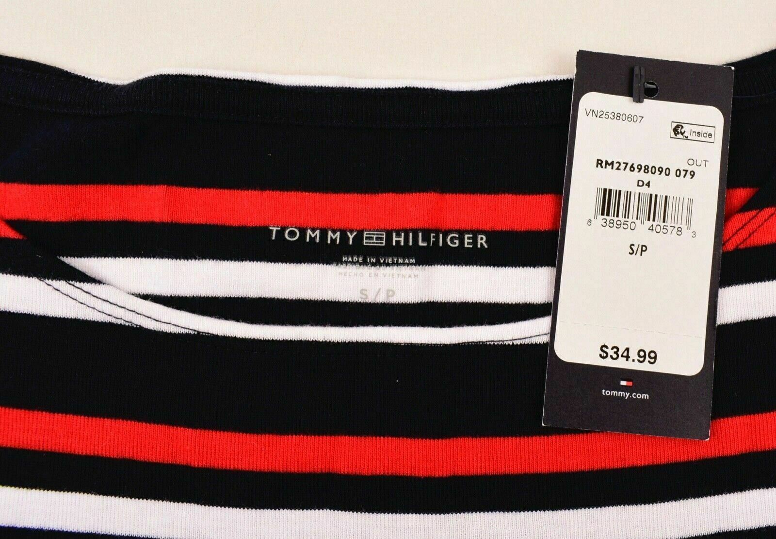 TOMMY HILFIGER Women's Boat Neck Striped Top, size XS /size S /size L