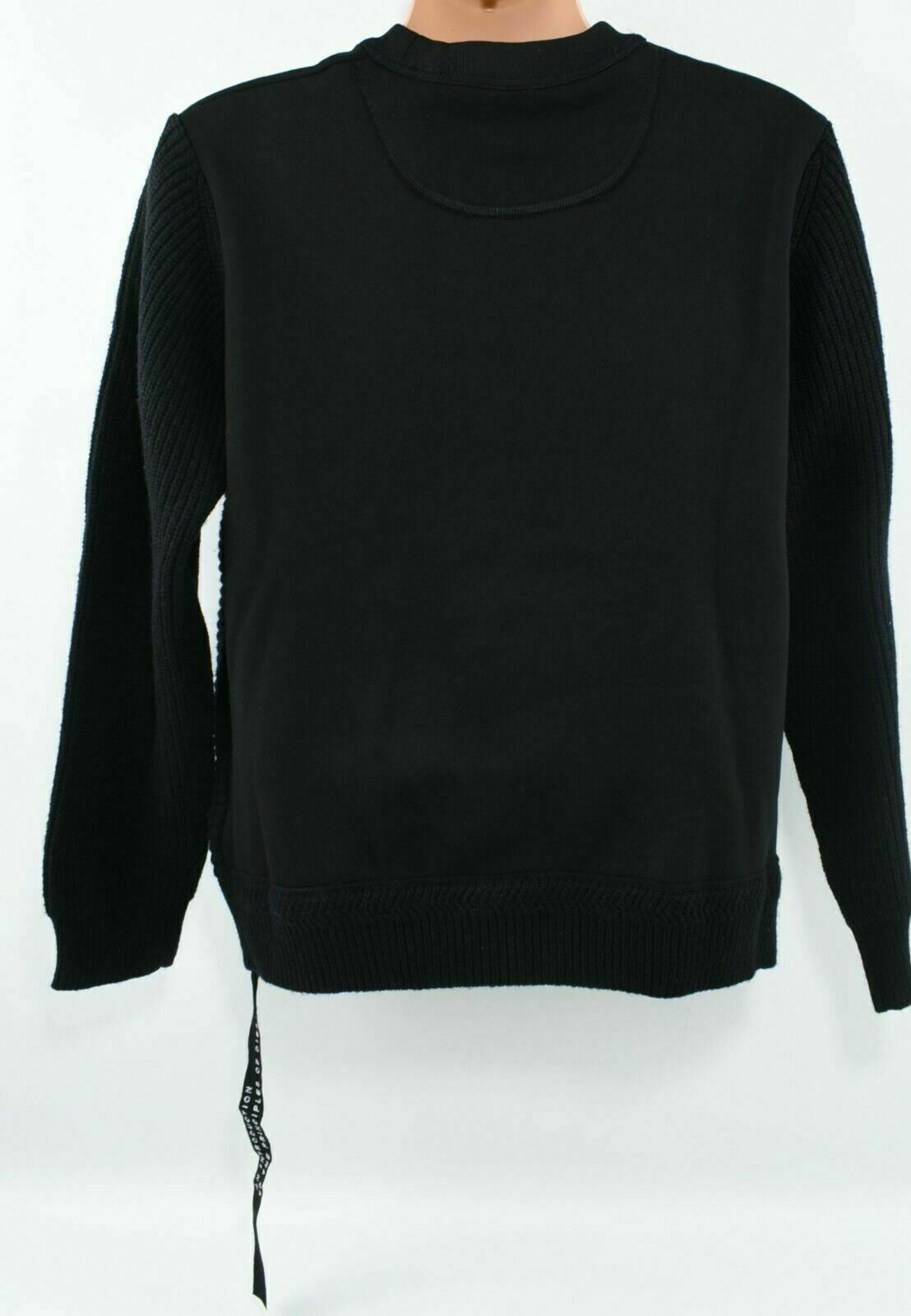 DIESEL Men's K-RUSHIS Textured Pullover Jumper with Eyelets, Black, size L