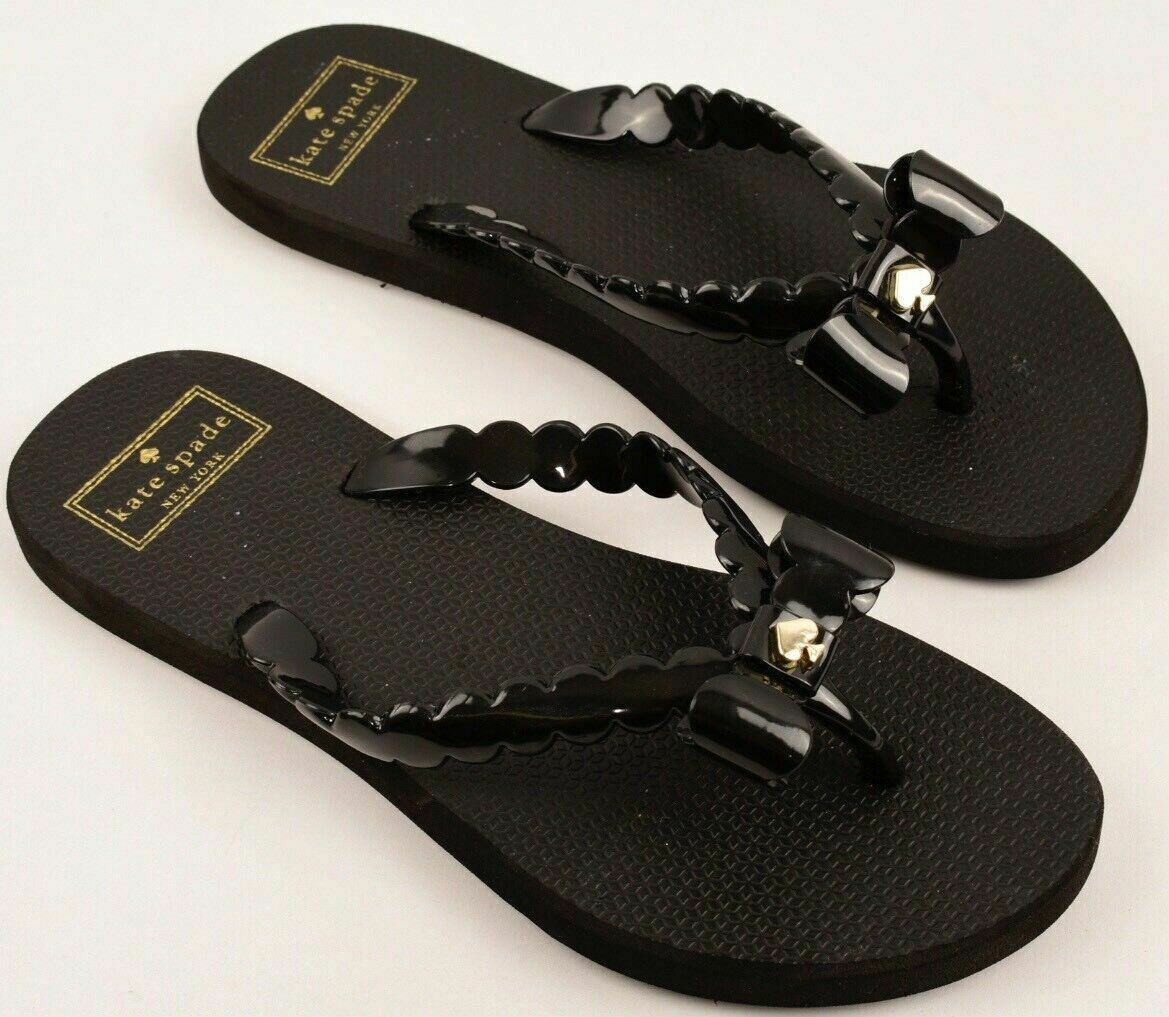 KATE SPADE Women's DENISE Black Bow Flip-Flops Sandals UK 2.5 UK 3.5 UK 4.5