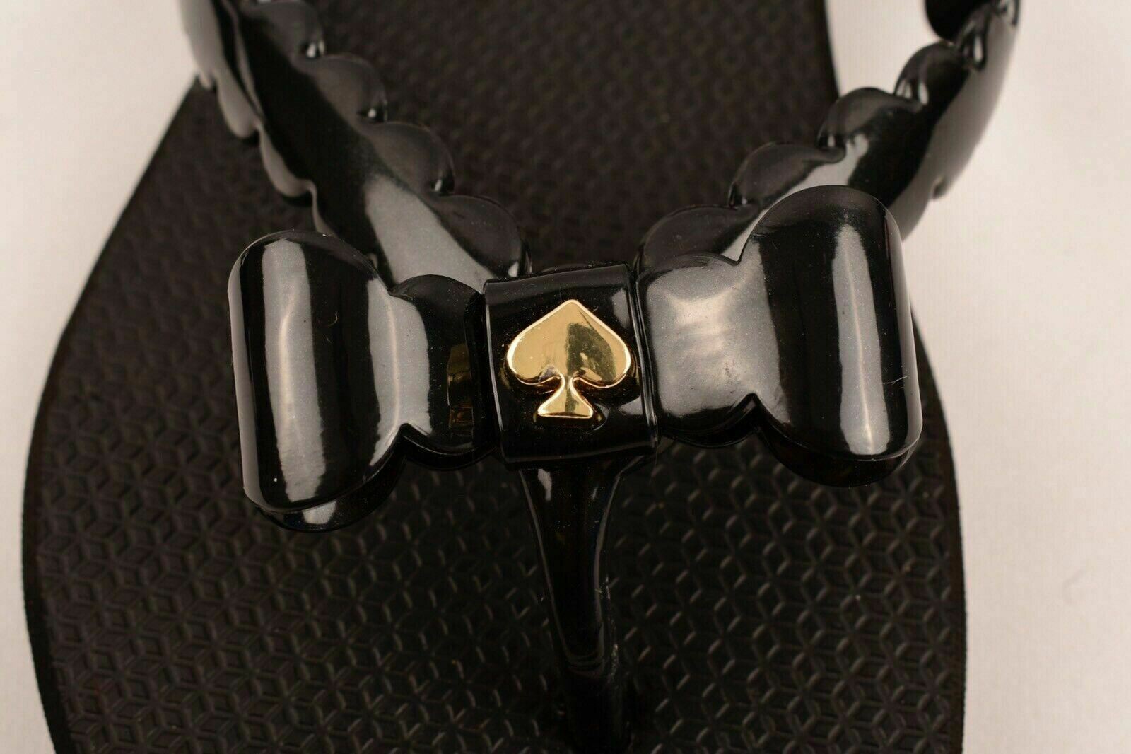 KATE SPADE Women's DENISE Black Bow Flip-Flops Sandals UK 2.5 UK 3.5 UK 4.5