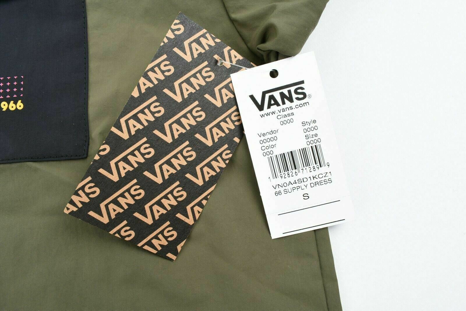 VANS Women's SUPPLY Long Sleeve Nylon Mini Dress, Grapeleaf (Green), size S