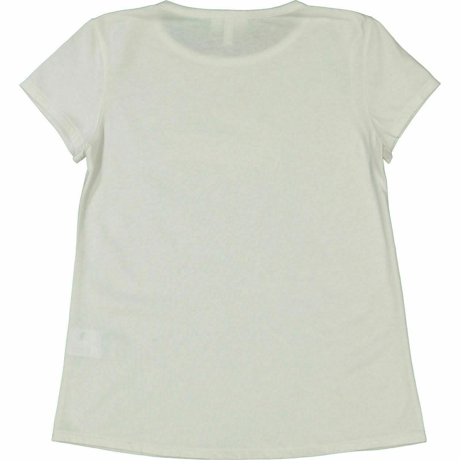 LACOSTE Girls' T-shirt Top, Logo Embroidery, White, size 8 years / 128cm