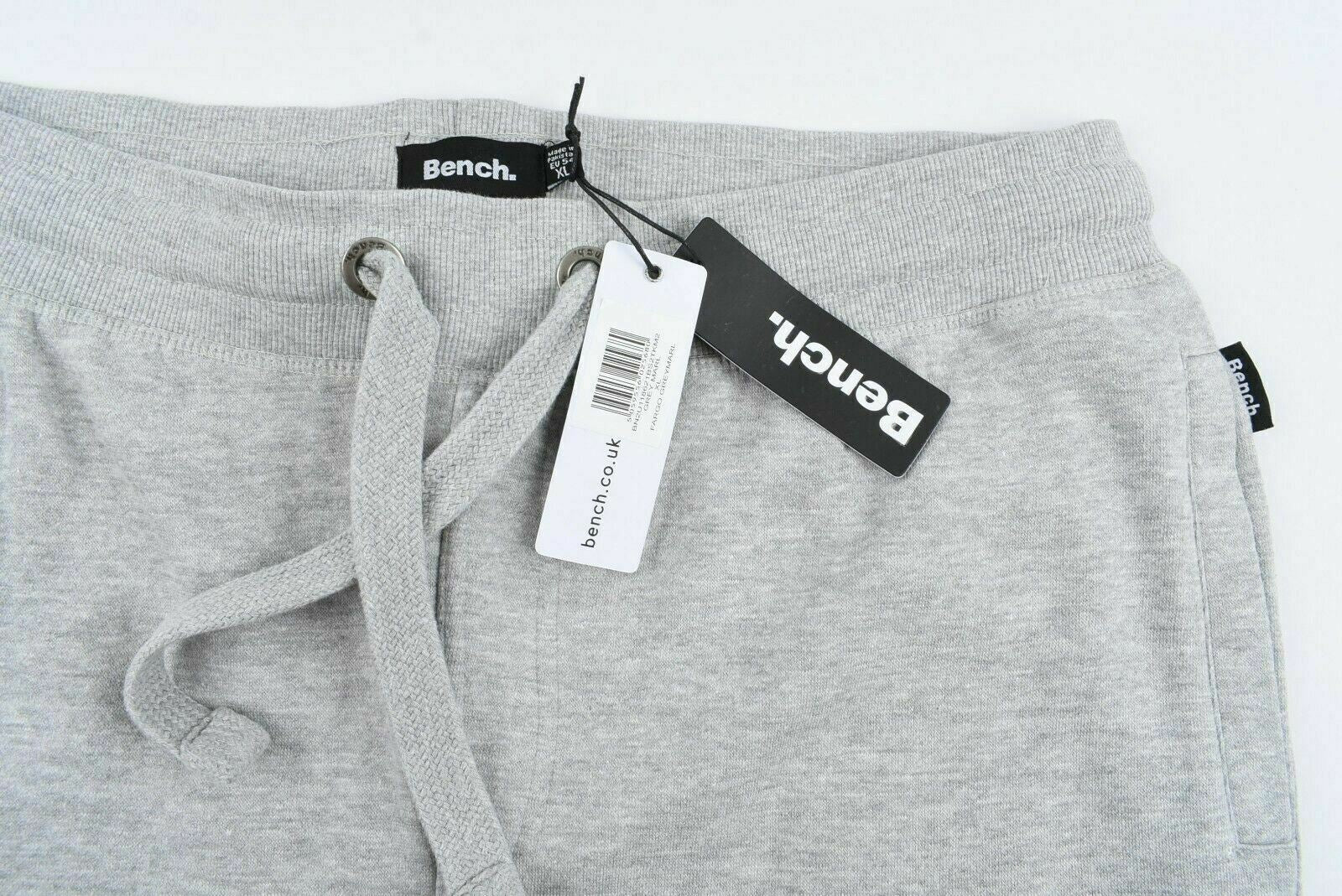 BENCH Men's Fargo Grey Marl Joggers, Thigh Pockets, Fleece Backed Jersey size XL