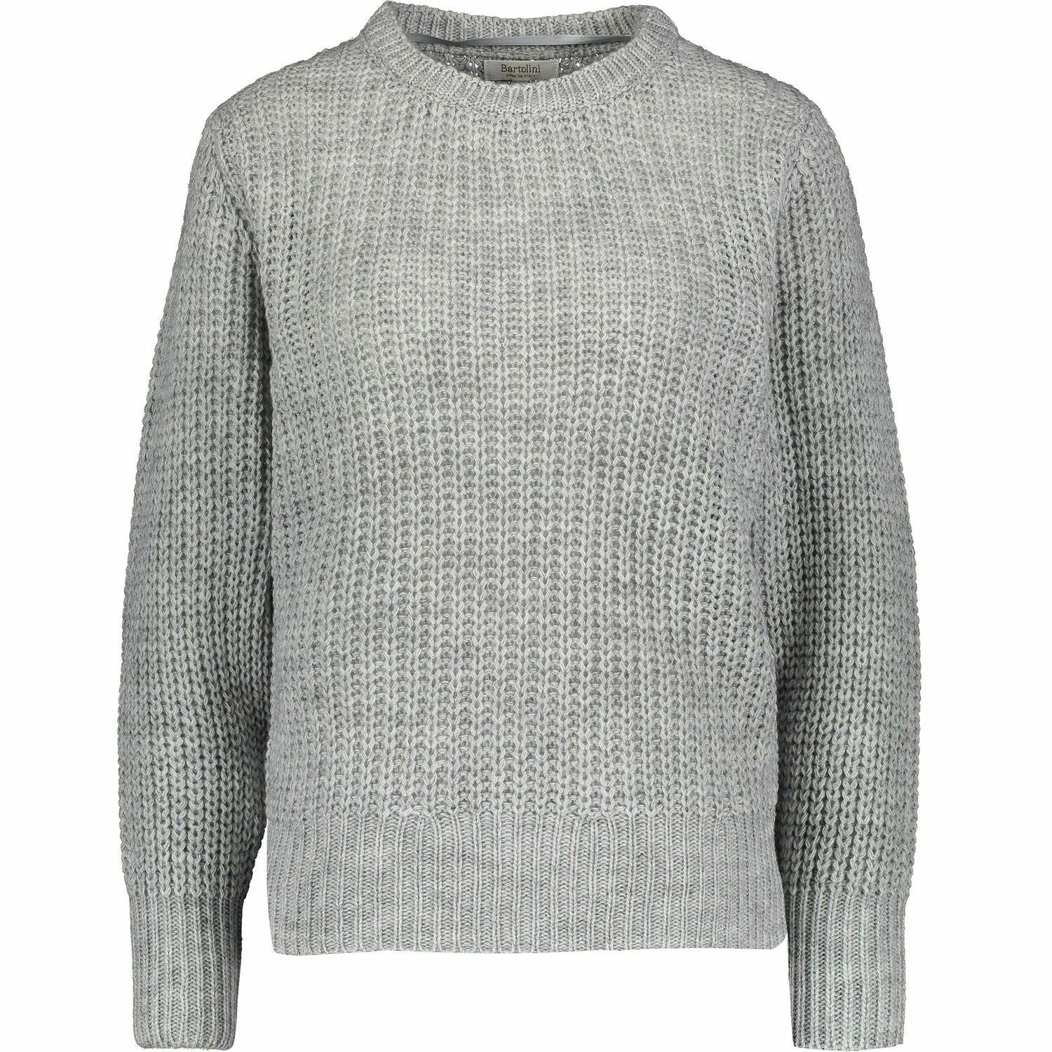 BARTOLINI Women's Chunky Knit Jumper, Light Grey, Made in Italy, size L