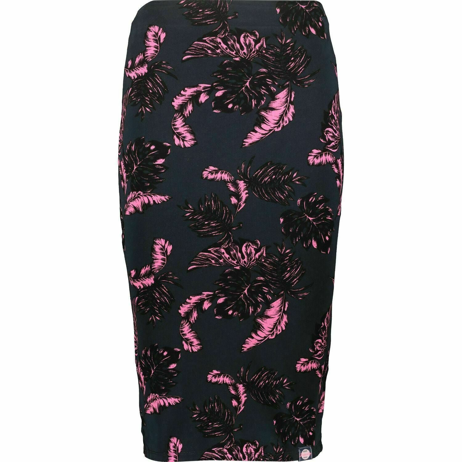 SUPERDRY Women's Beach Leaf Pencil Skirt, Tropical Navy / Pink, size XS - UK 8