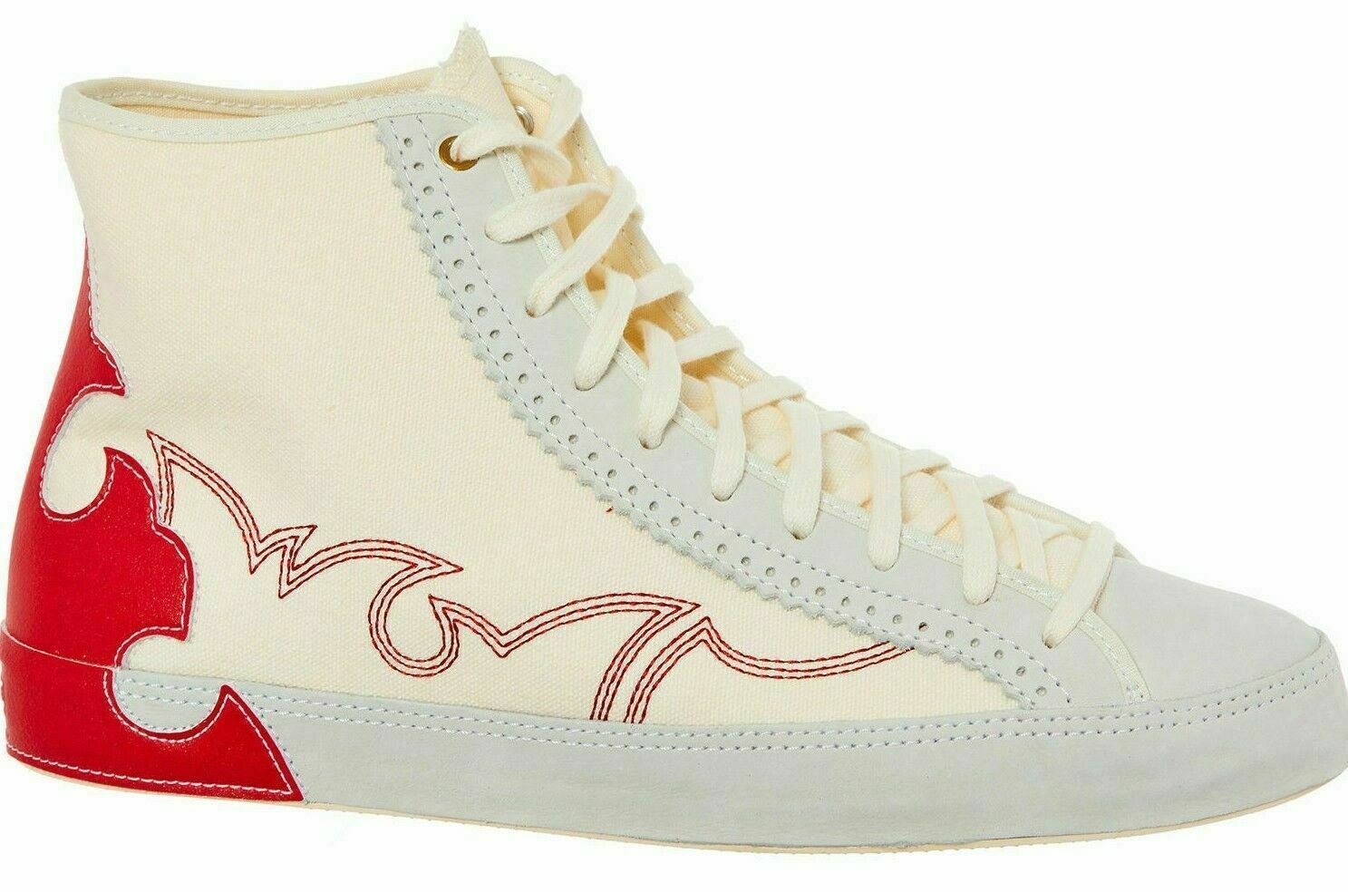 CONVERSE Women's SASHA High Top Trainers, Egret/Habanero Red, UK 5.5 / EU 39