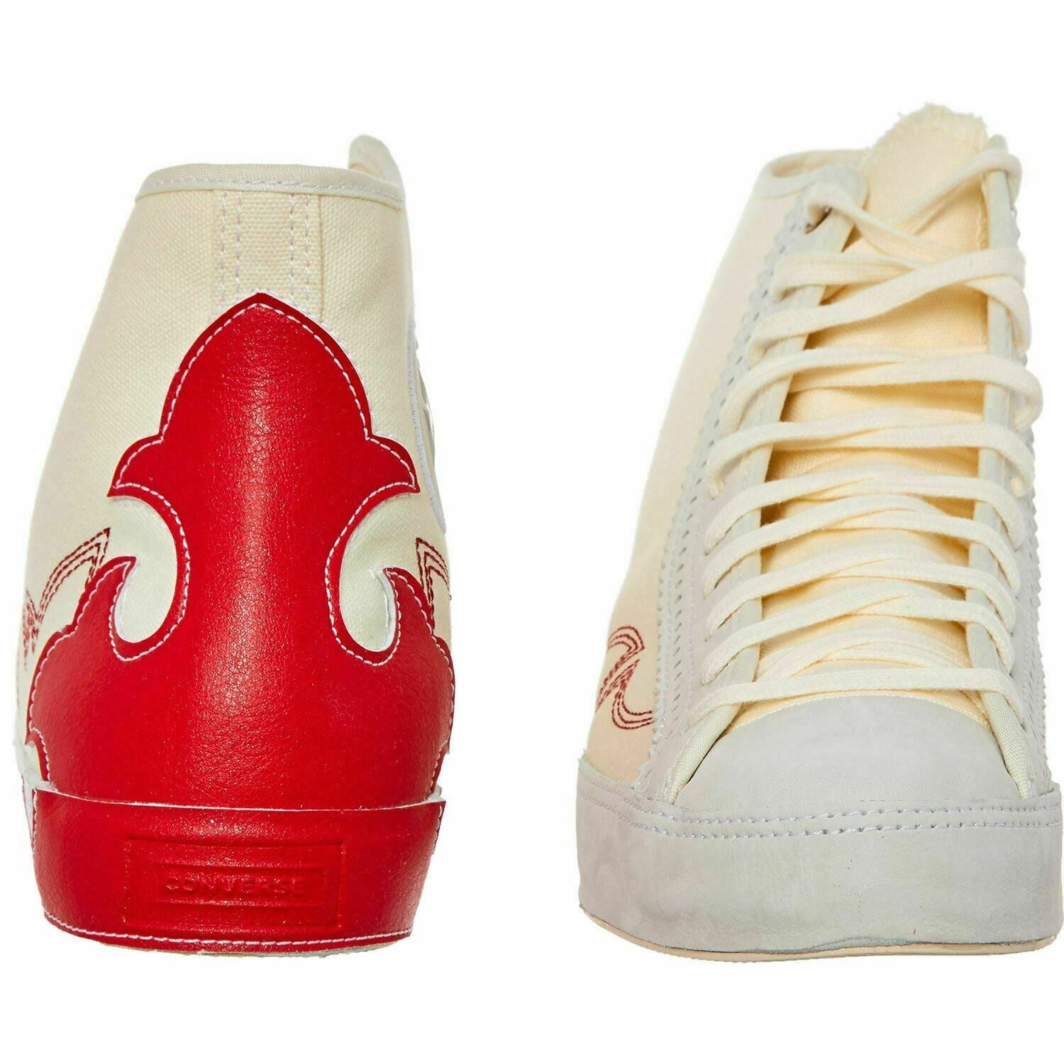 CONVERSE Women's SASHA High Top Trainers, Egret/Habanero Red, UK 5.5 / EU 39