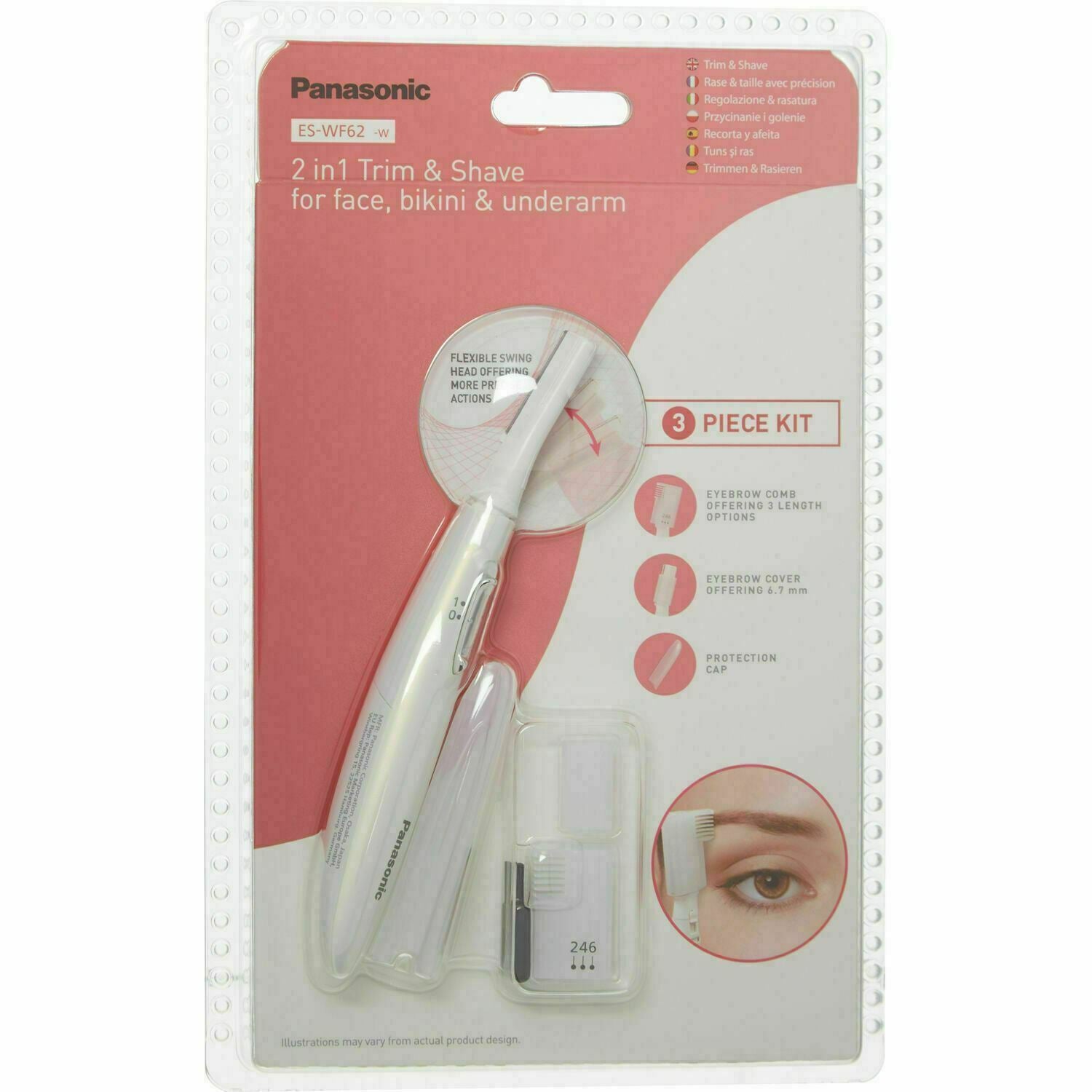 PANASONIC 2 in1 Trim & Shave for Face Bikini and Underarm ES-WF62