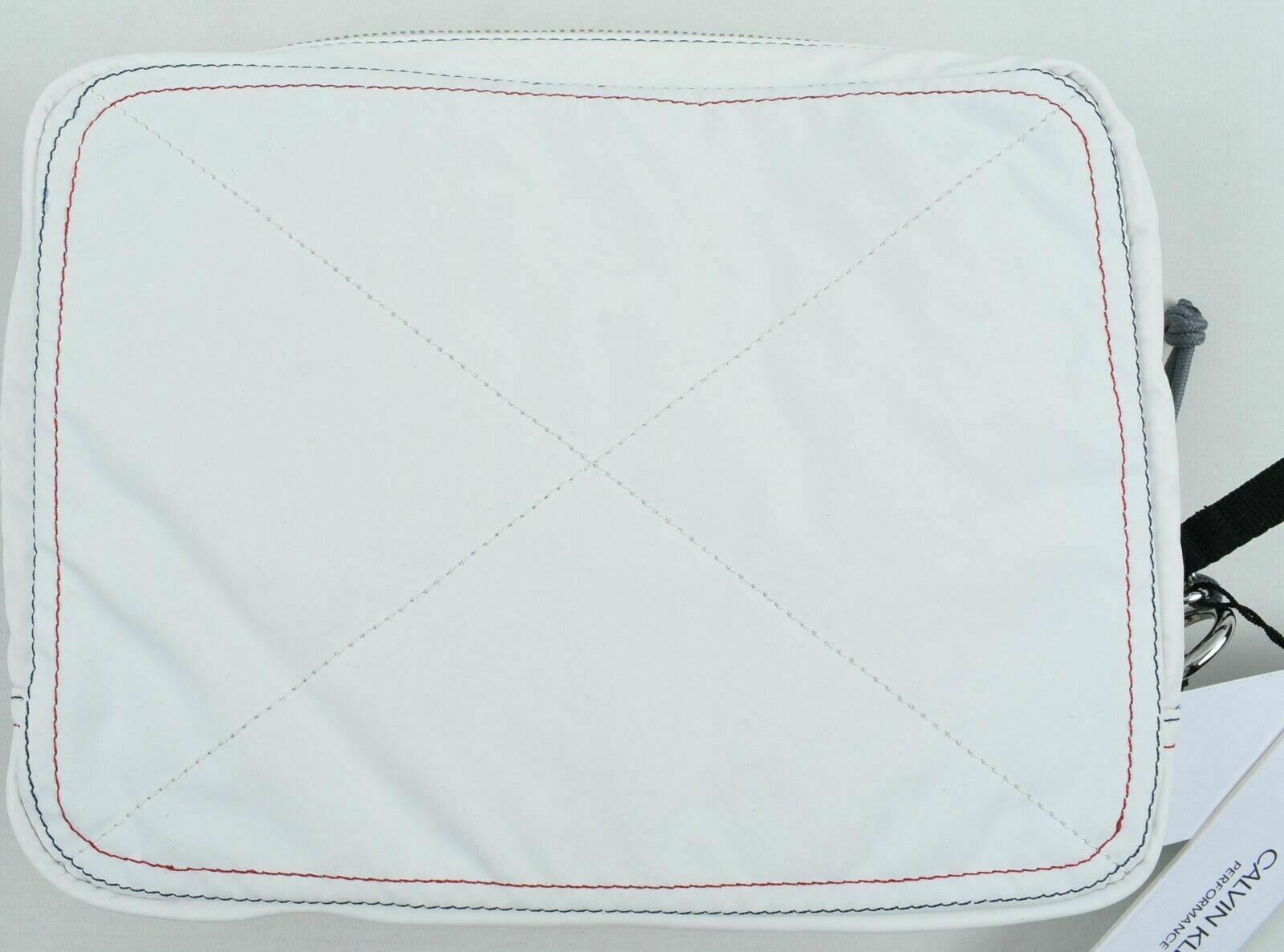 CALVIN KLEIN Performance: Men's Women's White Nylon Zipped Washbag, Toiletry Bag