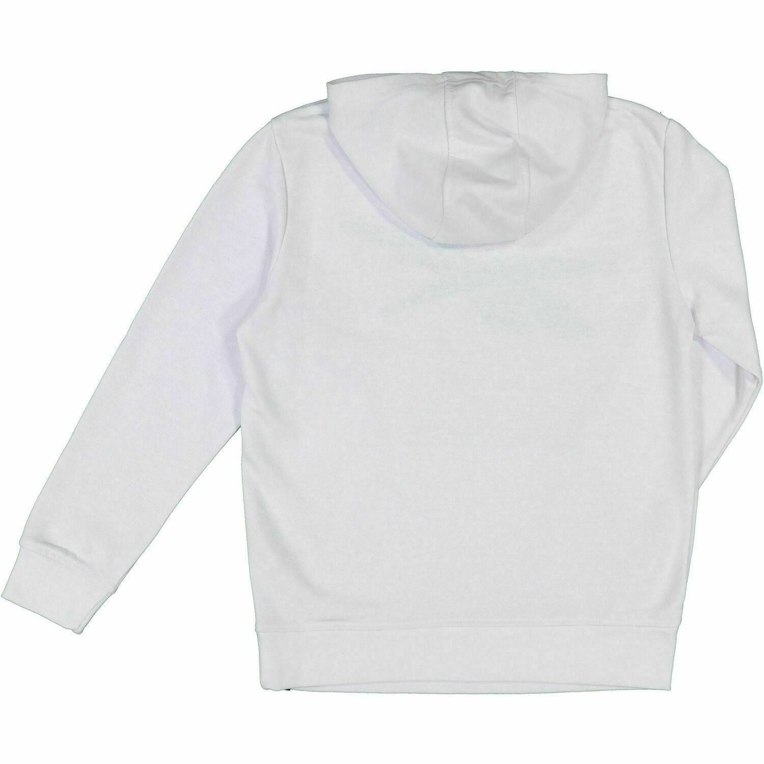 REEBOK Girls' White Branded Hoodie, Green Logo, size 8 years