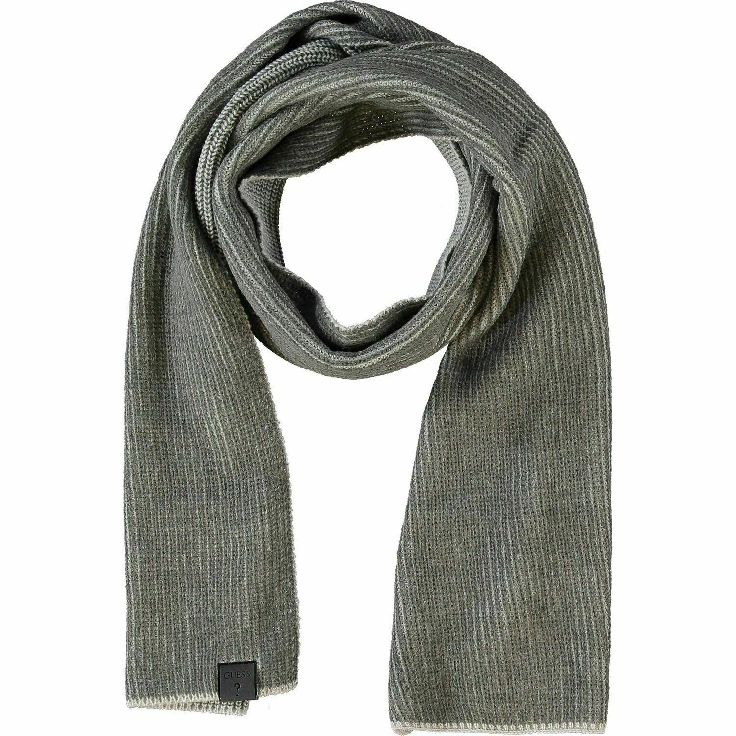 Mens Guess Grey Ribbed Knit Scarf  RRP £34.99