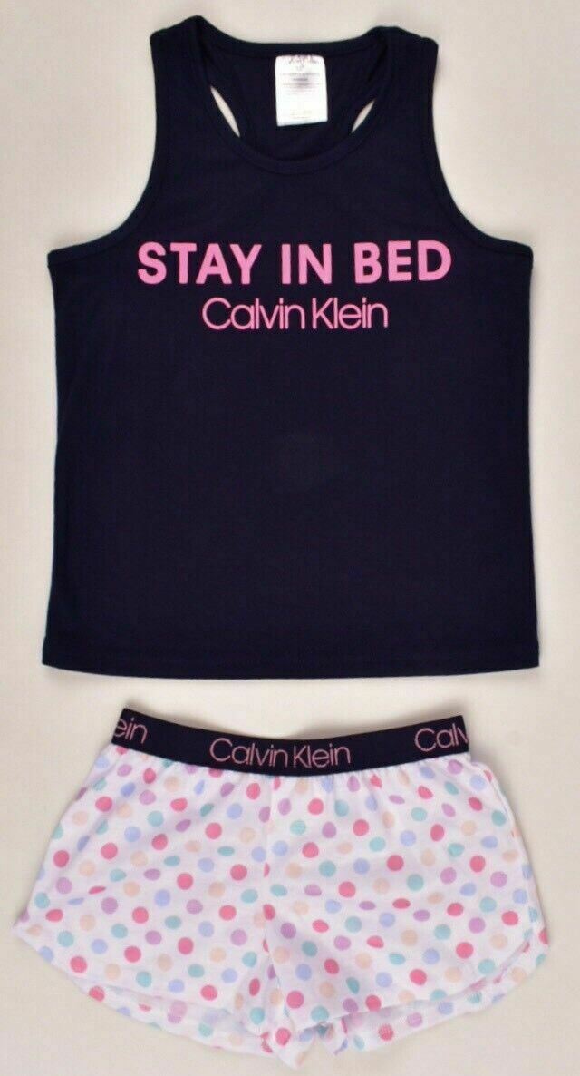 CALVIN KLEIN 2pc Girls Pyjama Nightwear Loungewear Set sizes 6 y 7 y & 8 Years