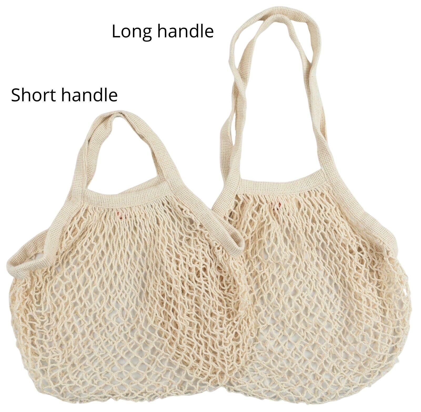 JOB LOT 20 x Beige Reusable Mesh Cotton Fruit/Vegetable Shopping Bags - 33x33cm