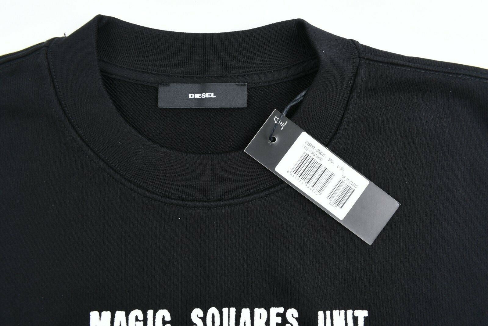 DIESEL Men's ANG-A Sweatshirt, 100% Cotton, Black, size Medium to Large