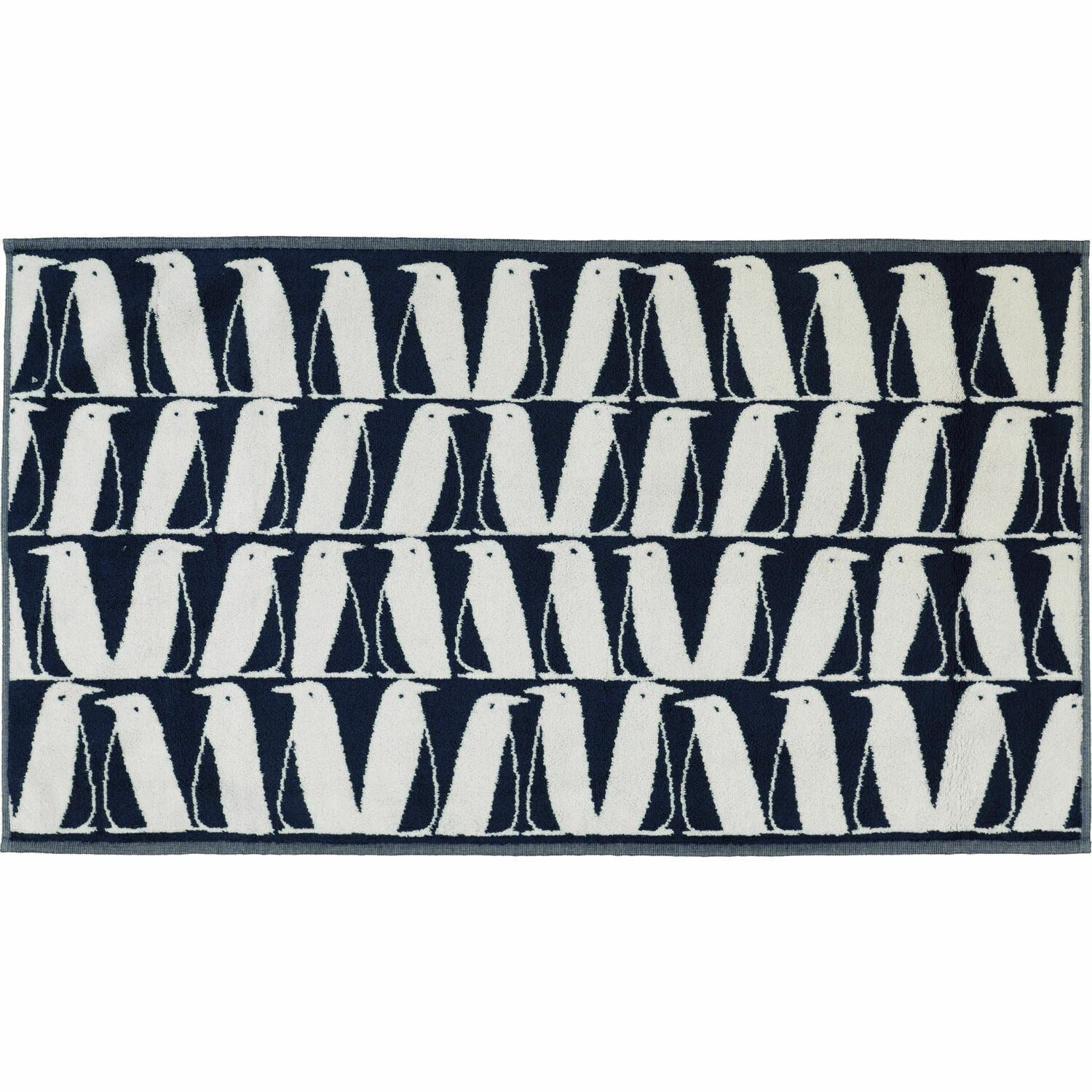 SCION LIVING Penguin Reversible Bath Mat - Navy Blue & White 90cm x 50cm