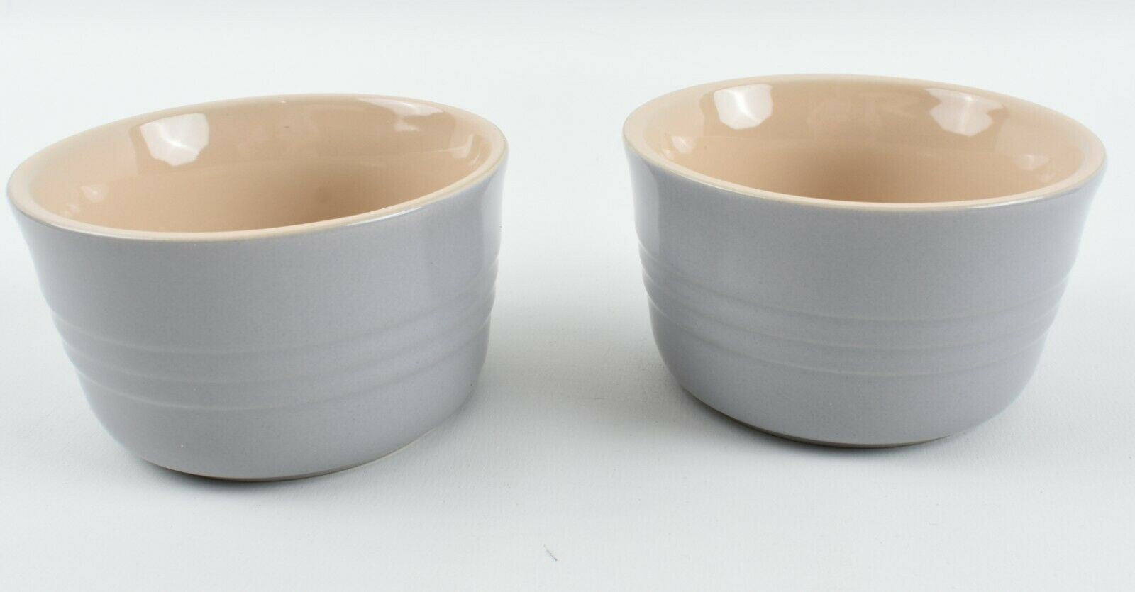 LE CREUSET Two Pack Light Grey French Ramekins-9.5cm/ 0.2L