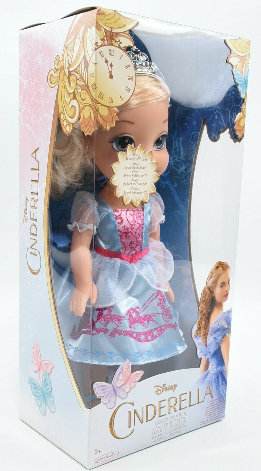 DISNEY Toddler Cinderella Doll Royal Reflection Eyes (by Jakks Pacific), Boxed