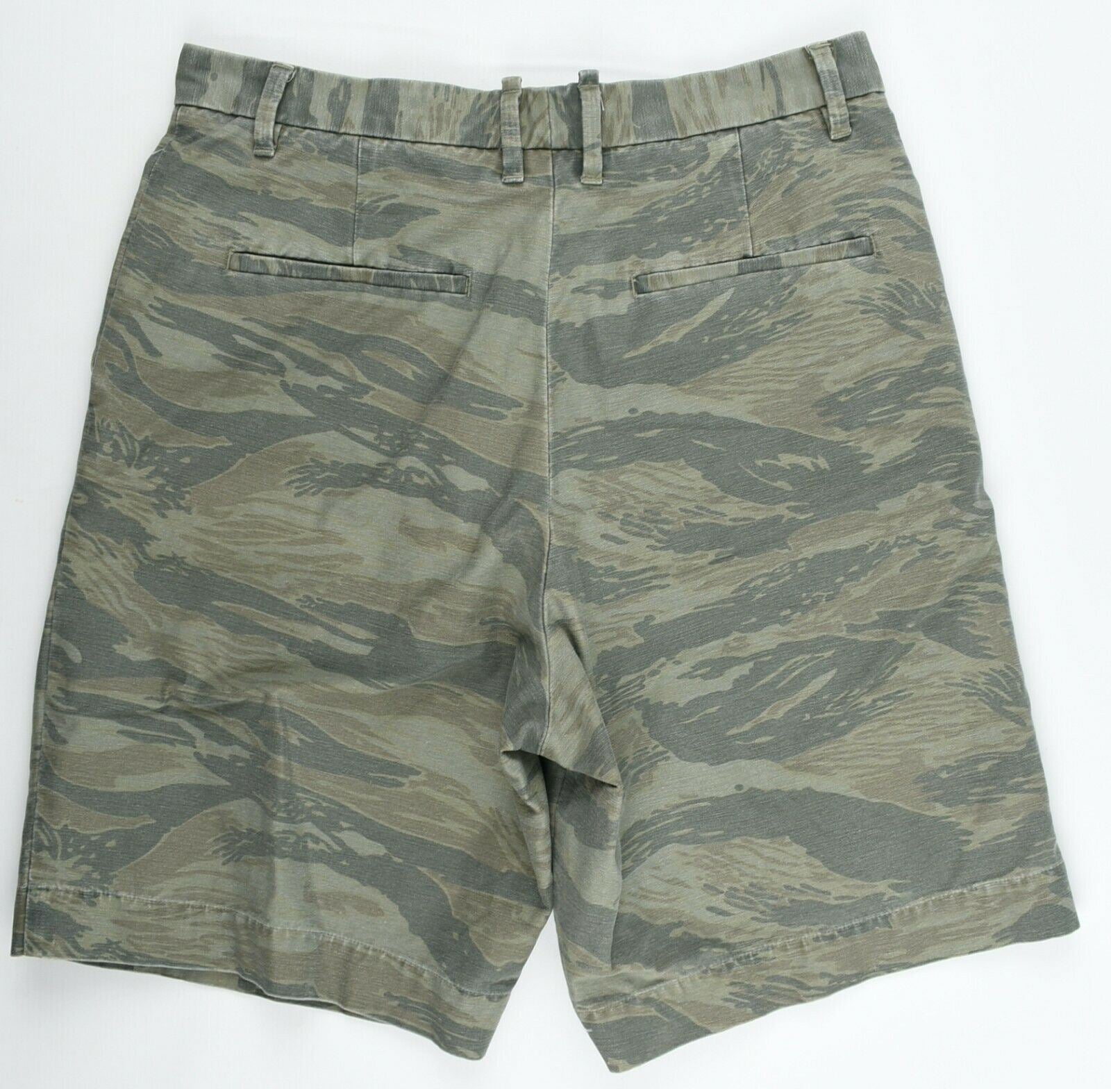 ALLSAINTS Men's STORM Relaxed Fit Green Camouflage Shorts, size W28