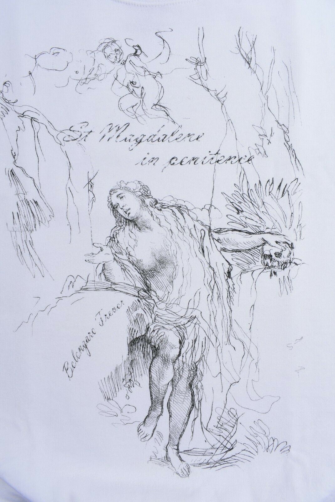 BOLONGARO TREVOR Men's White & Magdalene Graphic Print Sweatshirt, size XL