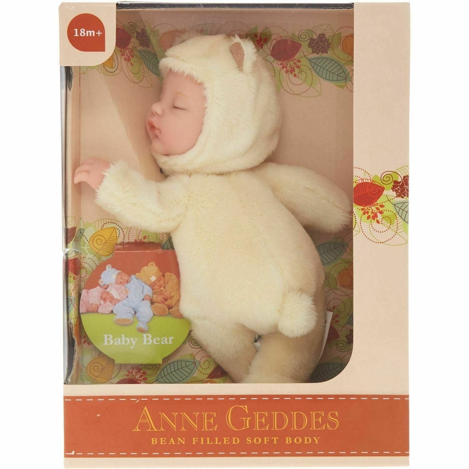 ANNE GEDDES 'Baby Bear' Filled Soft Doll YELLOW - Boxed